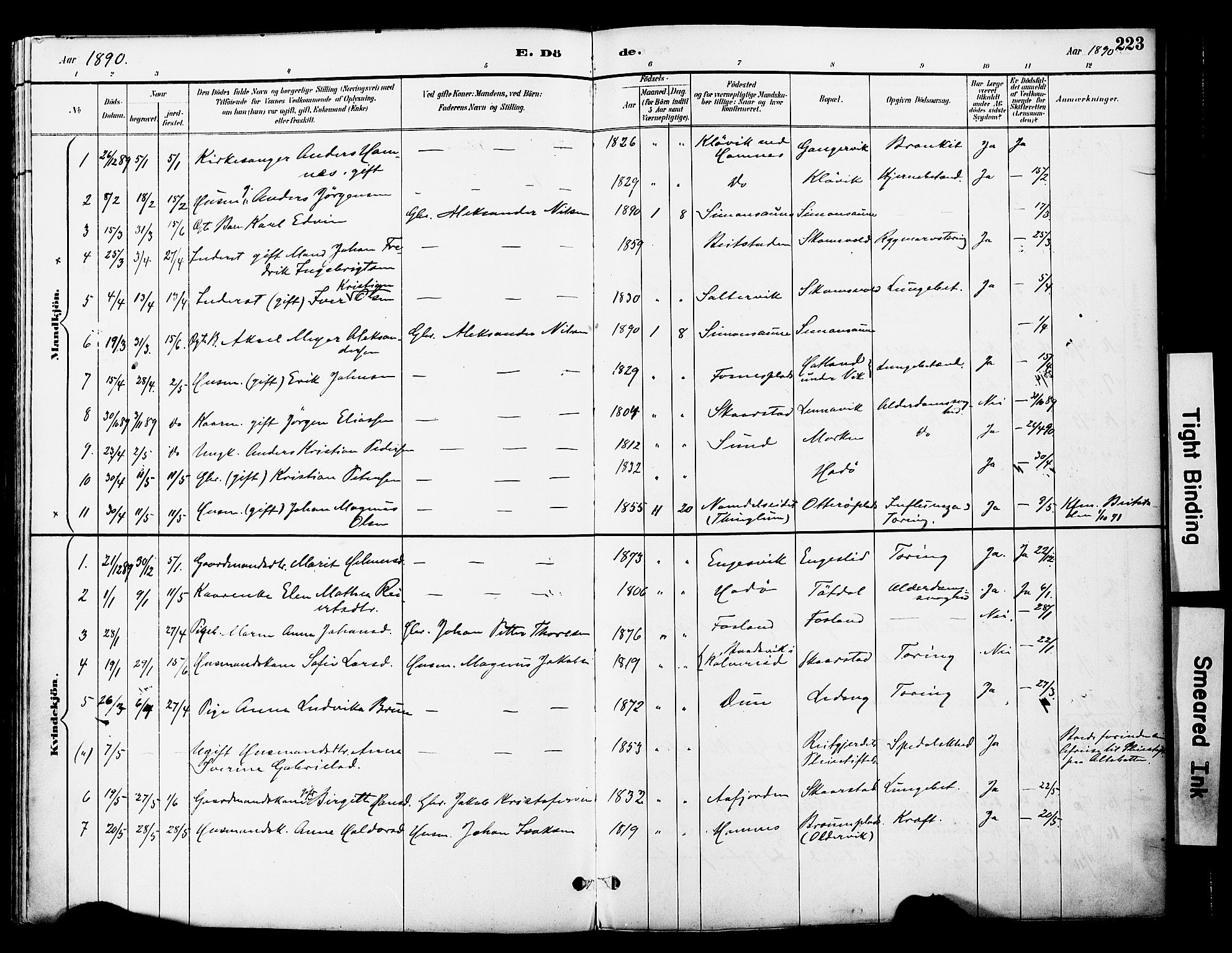 Ministerialprotokoller, klokkerbøker og fødselsregistre - Nord-Trøndelag, SAT/A-1458/774/L0628: Parish register (official) no. 774A02, 1887-1903, p. 223