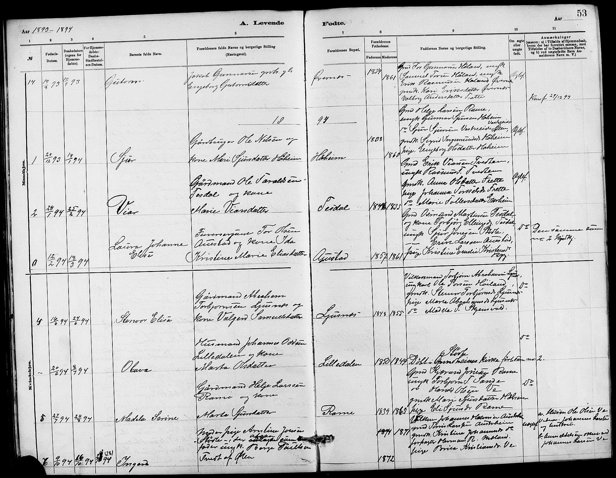 Etne sokneprestembete, SAB/A-75001/H/Hab: Parish register (copy) no. C 4, 1879-1896, p. 53
