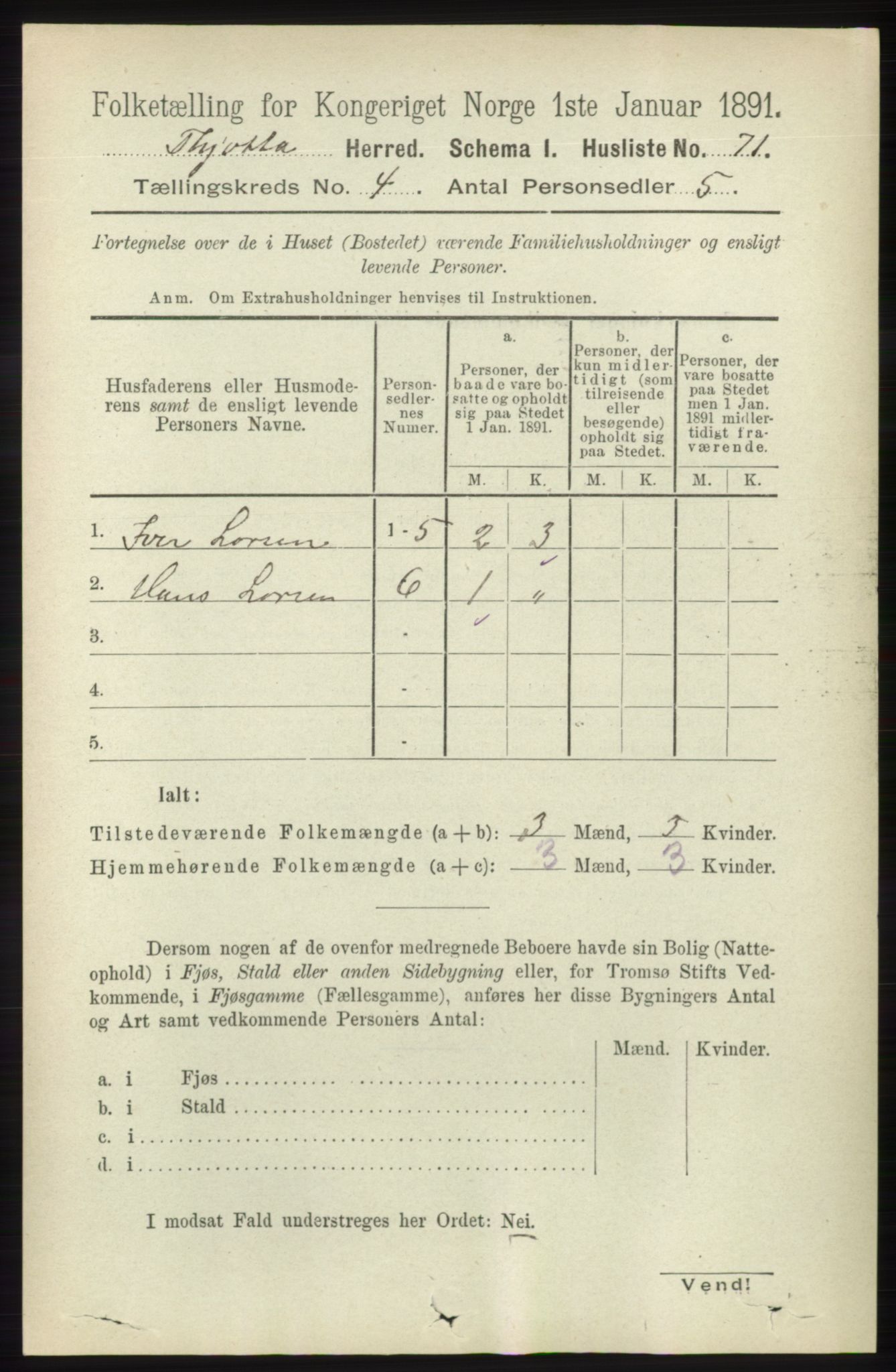 RA, 1891 census for 1817 Tjøtta, 1891, p. 1771