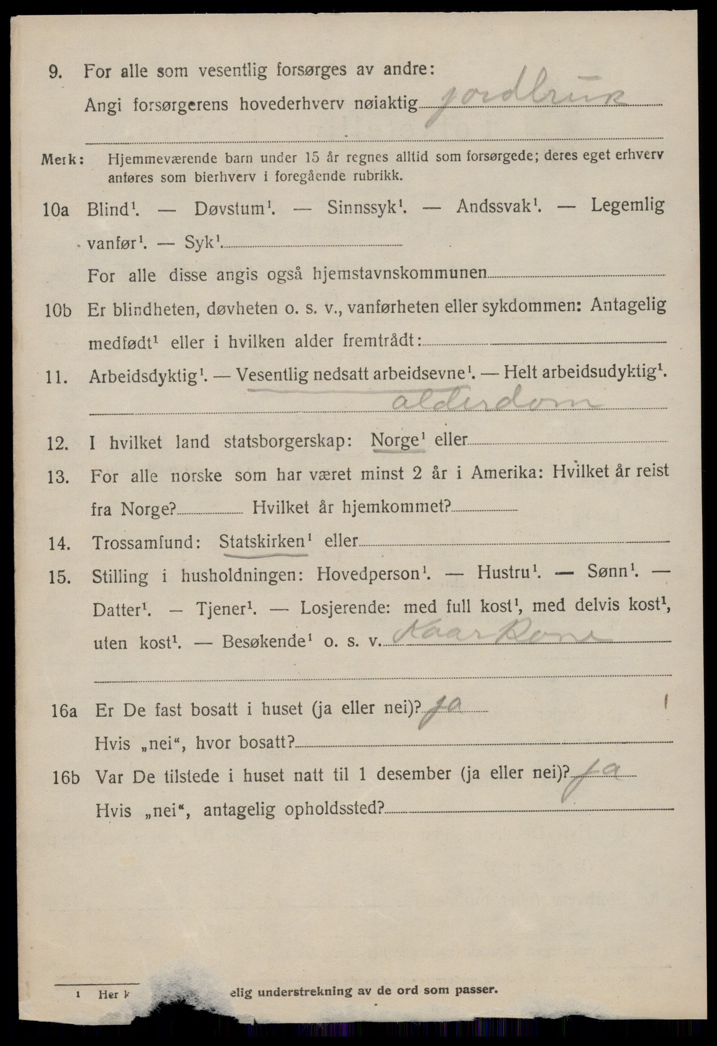 SAT, 1920 census for Vatne, 1920, p. 1397