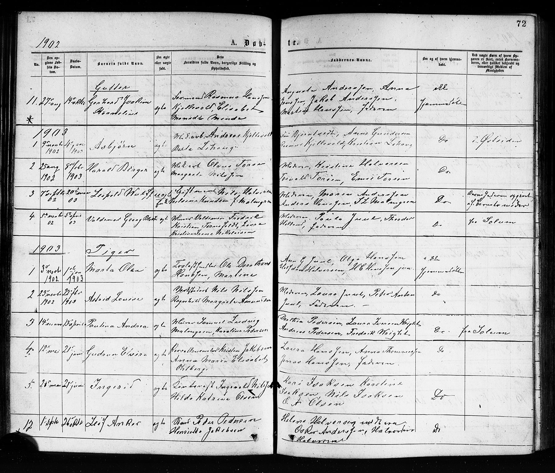 Porsgrunn kirkebøker , SAKO/A-104/G/Ga/L0003: Parish register (copy) no. I 3, 1877-1915, p. 72