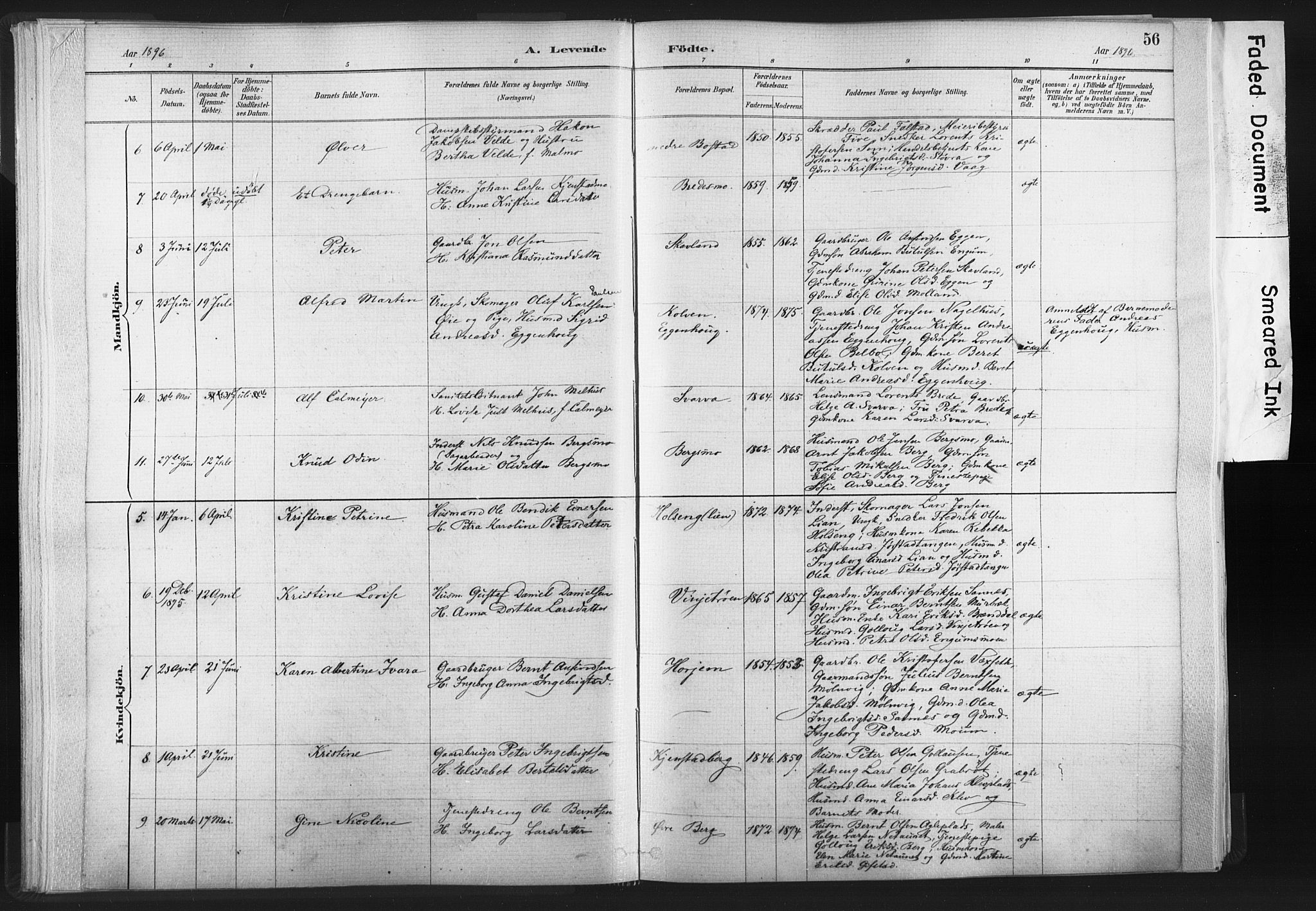 Ministerialprotokoller, klokkerbøker og fødselsregistre - Nord-Trøndelag, SAT/A-1458/749/L0474: Parish register (official) no. 749A08, 1887-1903, p. 56