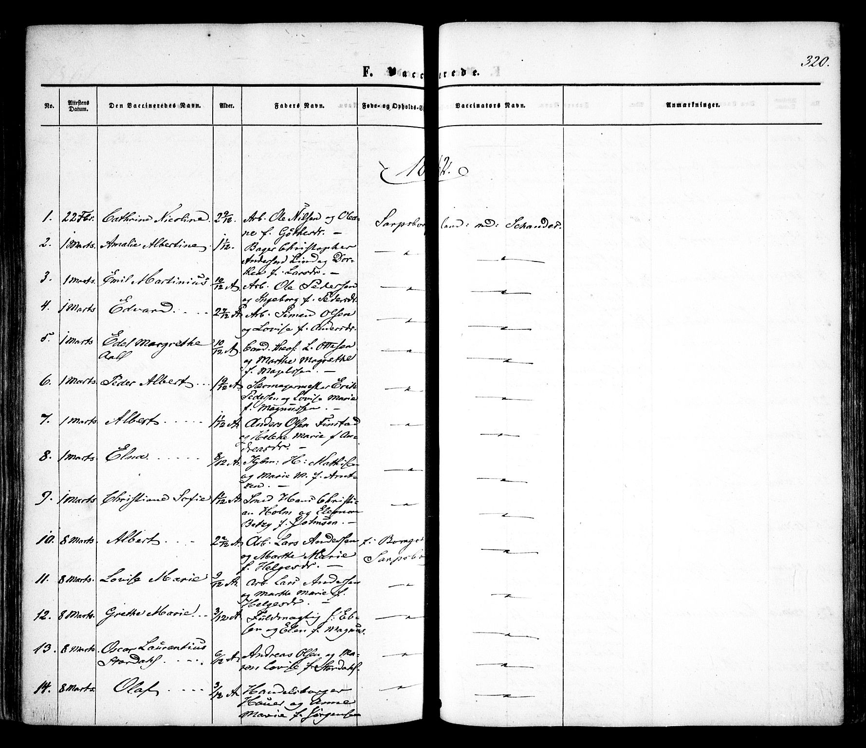 Sarpsborg prestekontor Kirkebøker, AV/SAO-A-2006/F/Fa/L0001: Parish register (official) no. 1, 1859-1868, p. 320