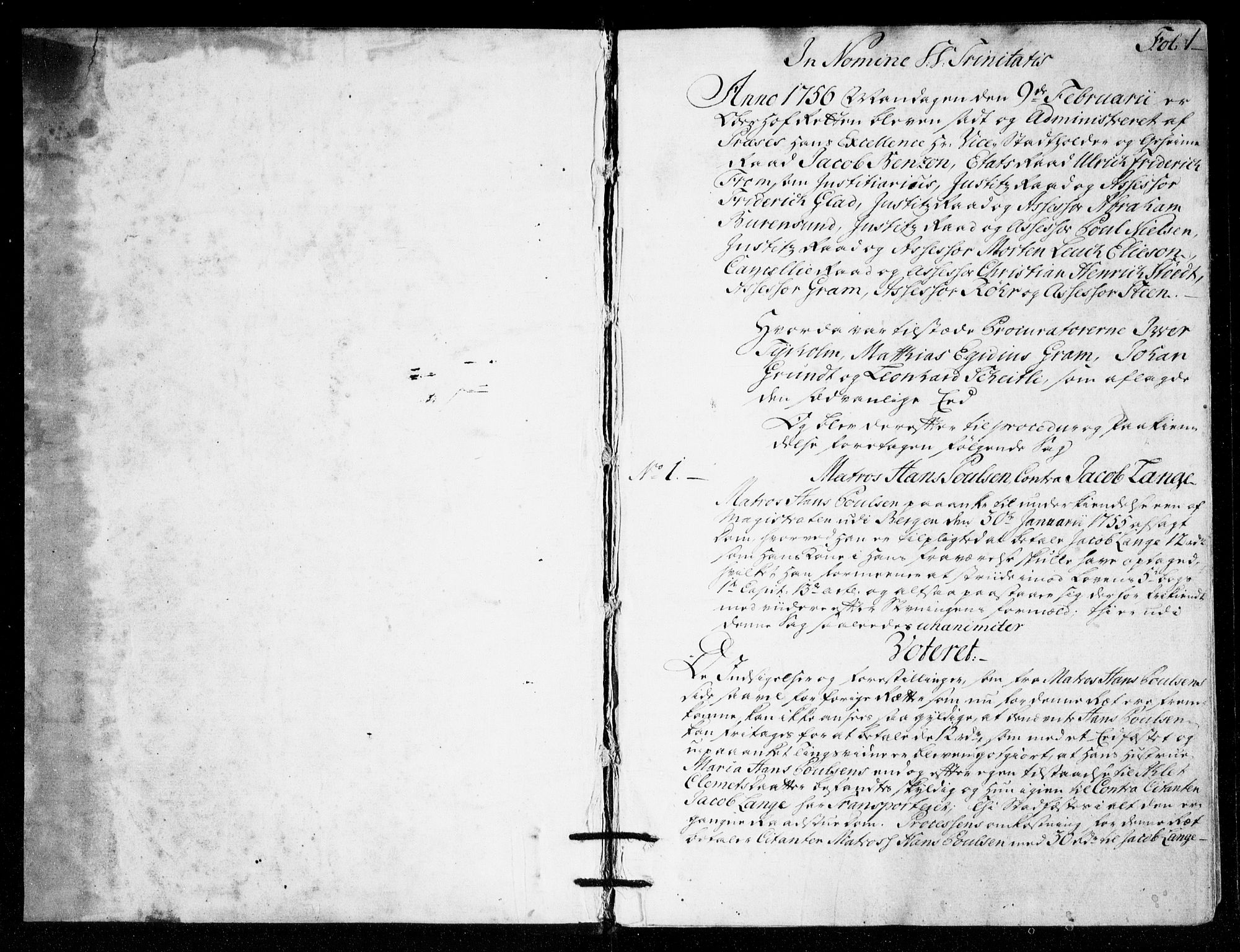Overhoffretten 1667-1797, AV/RA-EA-2884/Ac/L0193: Voteringsprotokoll, 1756, p. 0b-1a
