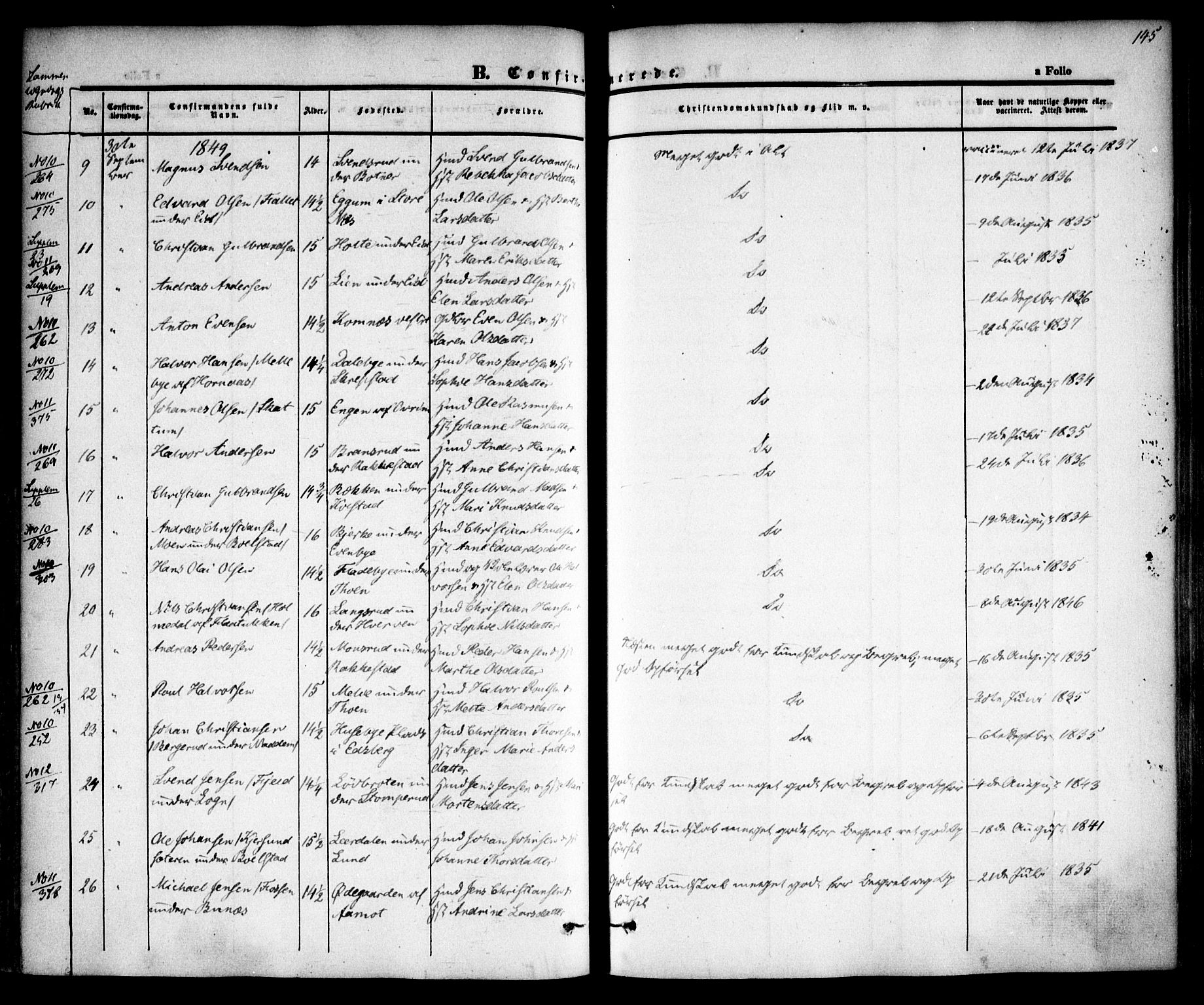 Høland prestekontor Kirkebøker, AV/SAO-A-10346a/F/Fa/L0009: Parish register (official) no. I 9, 1846-1853, p. 145