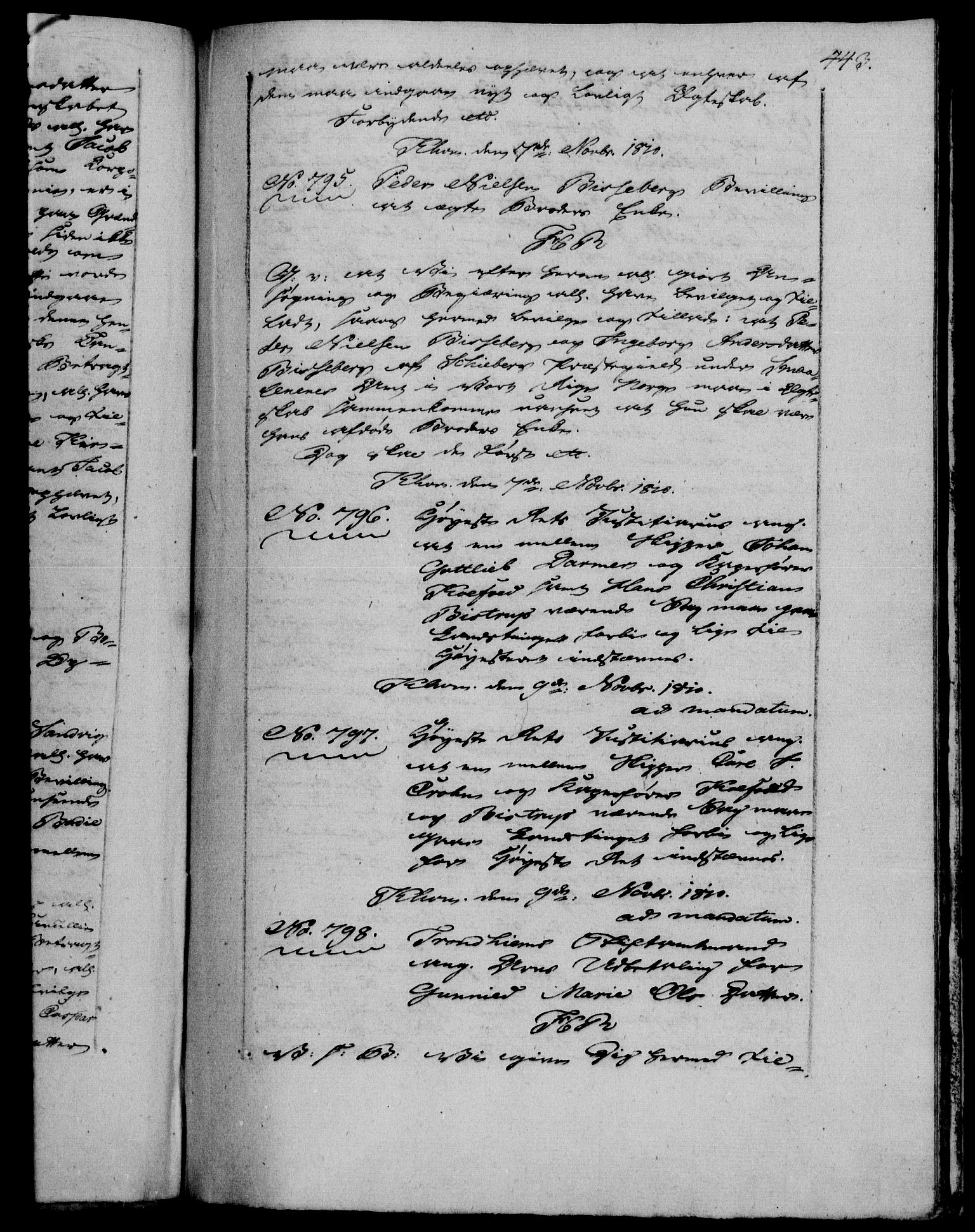 Danske Kanselli 1800-1814, AV/RA-EA-3024/H/Hf/Hfb/Hfba/L0004: Registranter, 1808-1810, p. 443a
