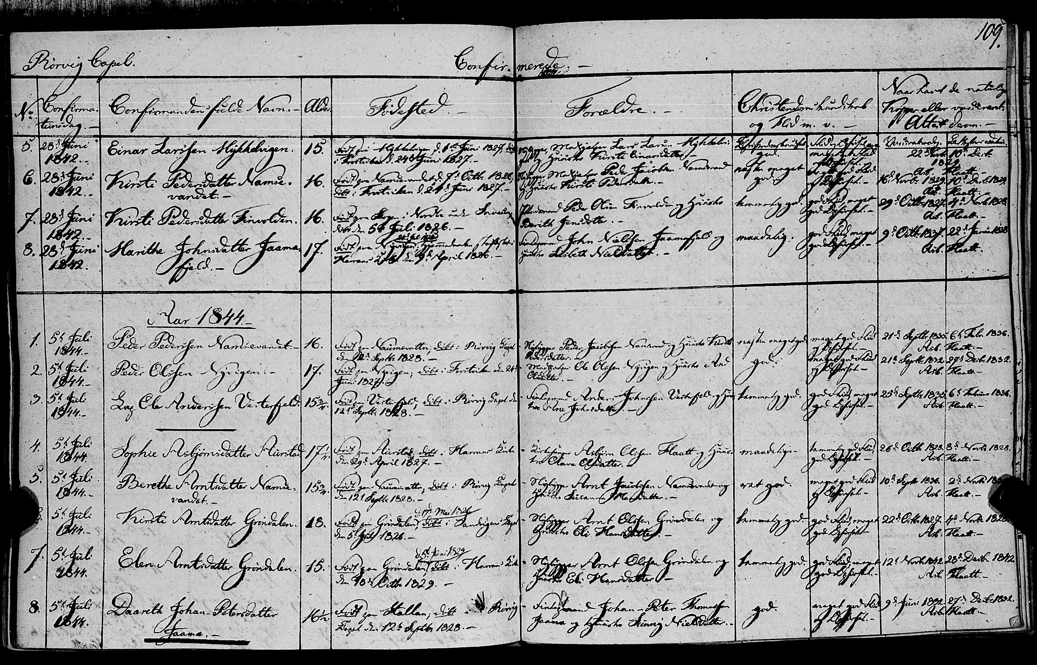 Ministerialprotokoller, klokkerbøker og fødselsregistre - Nord-Trøndelag, SAT/A-1458/762/L0538: Parish register (official) no. 762A02 /1, 1833-1879, p. 109
