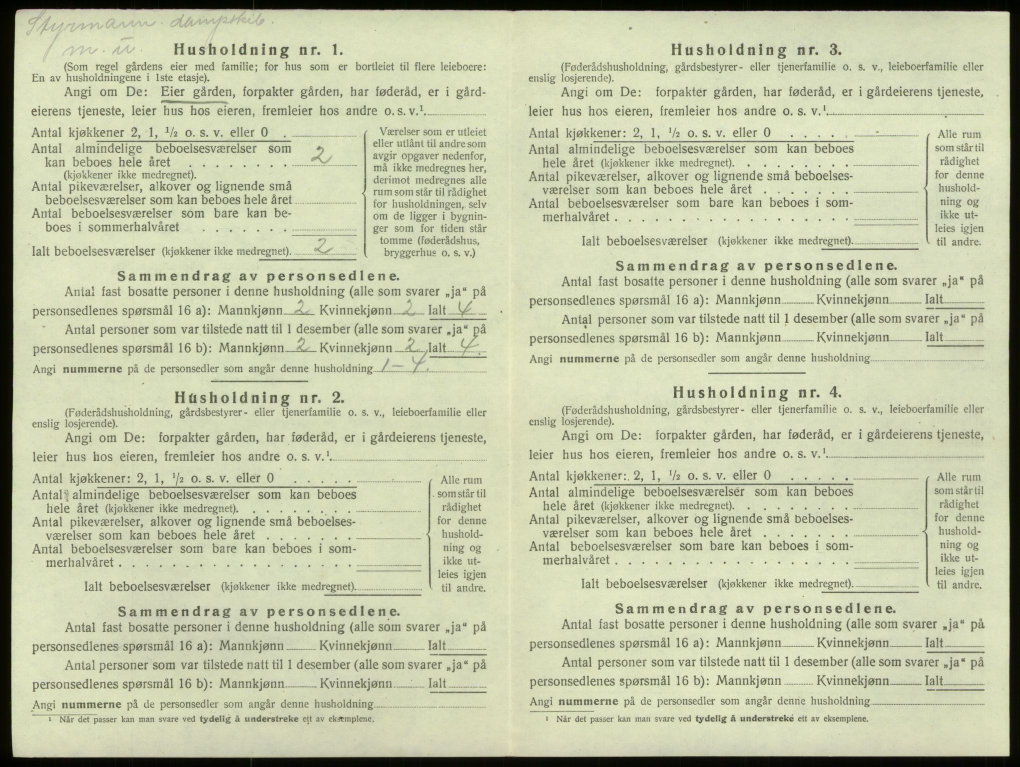 SAB, 1920 census for Selje, 1920, p. 349