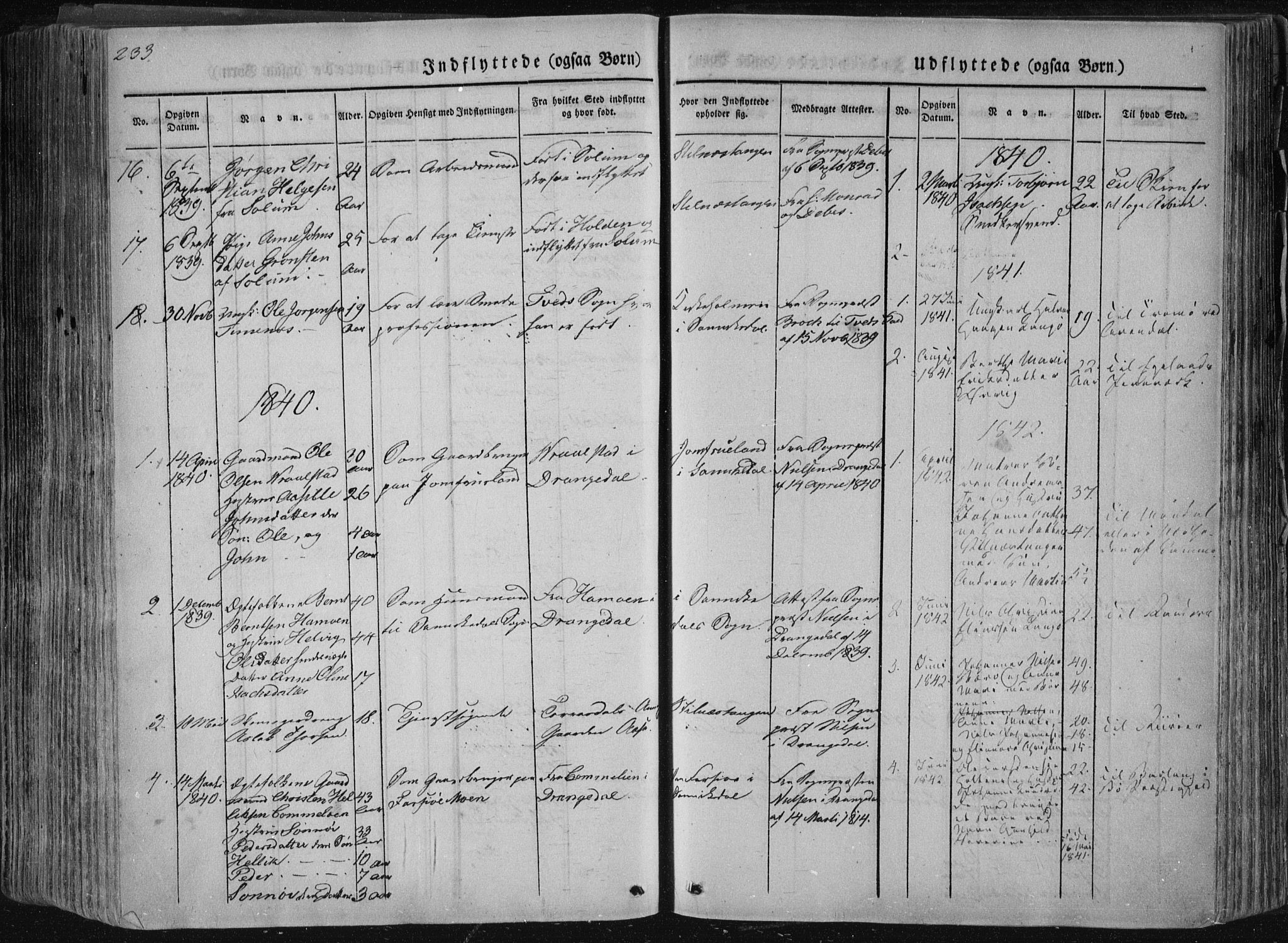 Sannidal kirkebøker, AV/SAKO-A-296/F/Fa/L0007: Parish register (official) no. 7, 1831-1854, p. 233