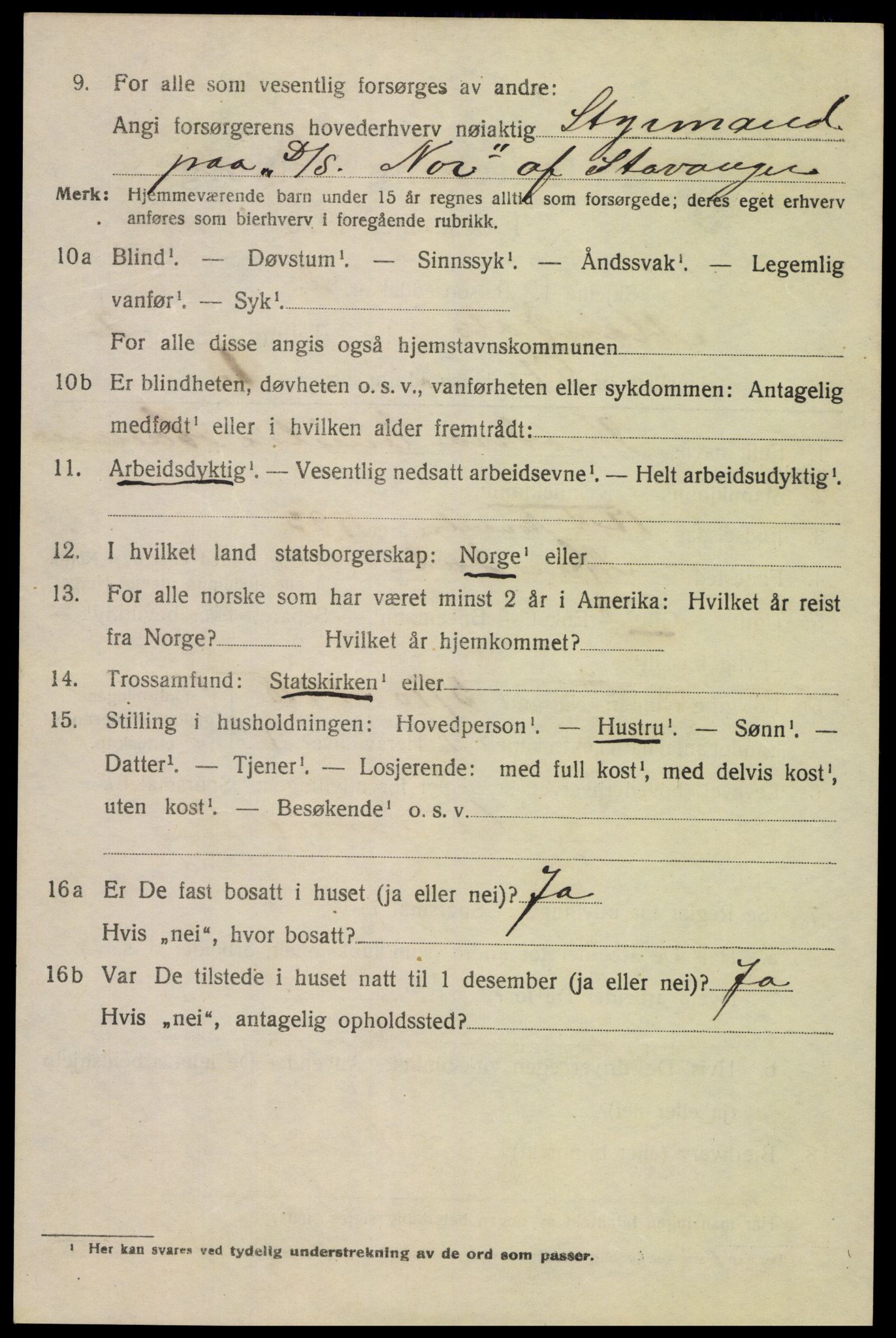 SAK, 1920 census for Mandal, 1920, p. 4740