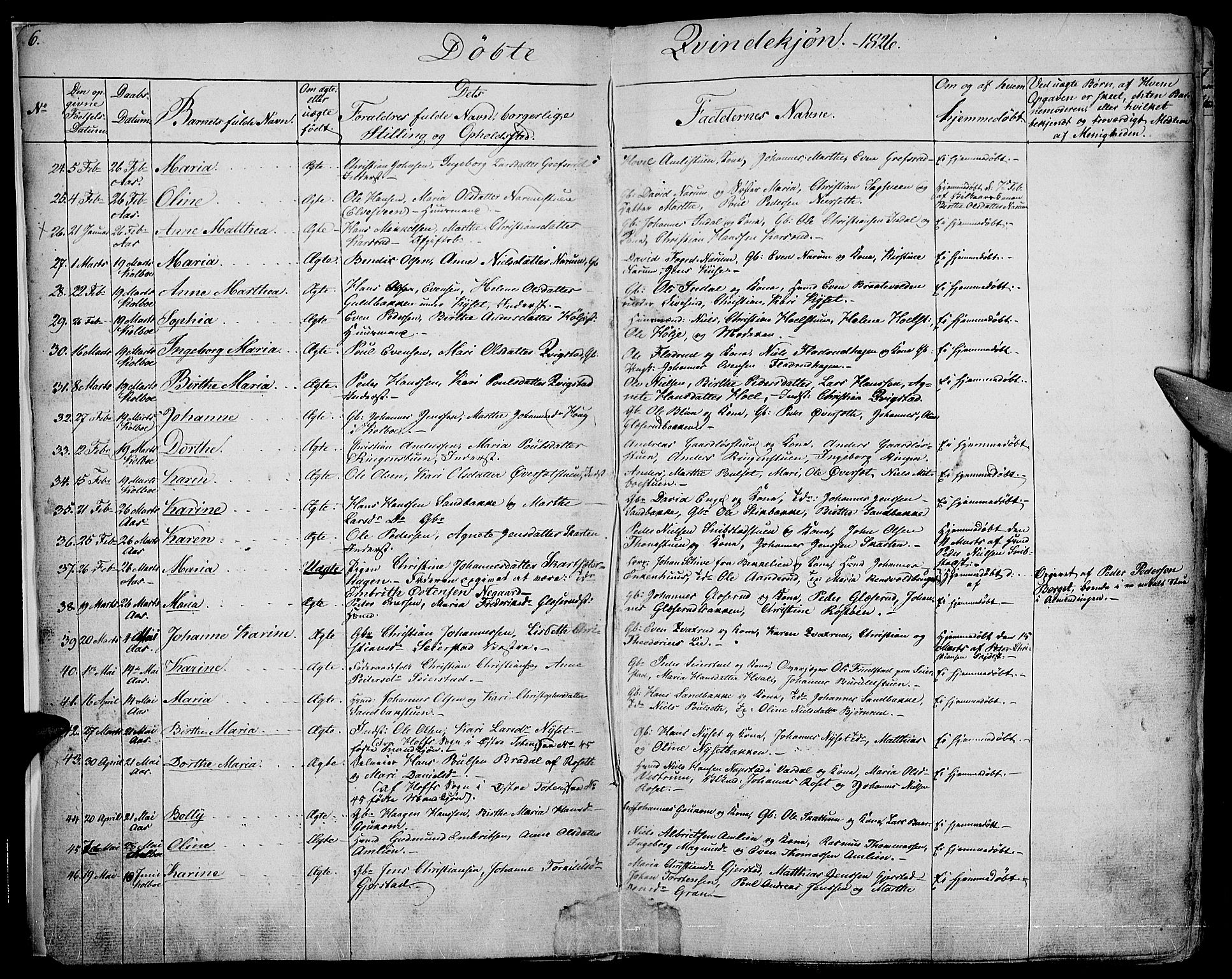 Vestre Toten prestekontor, AV/SAH-PREST-108/H/Ha/Haa/L0002: Parish register (official) no. 2, 1825-1837, p. 6