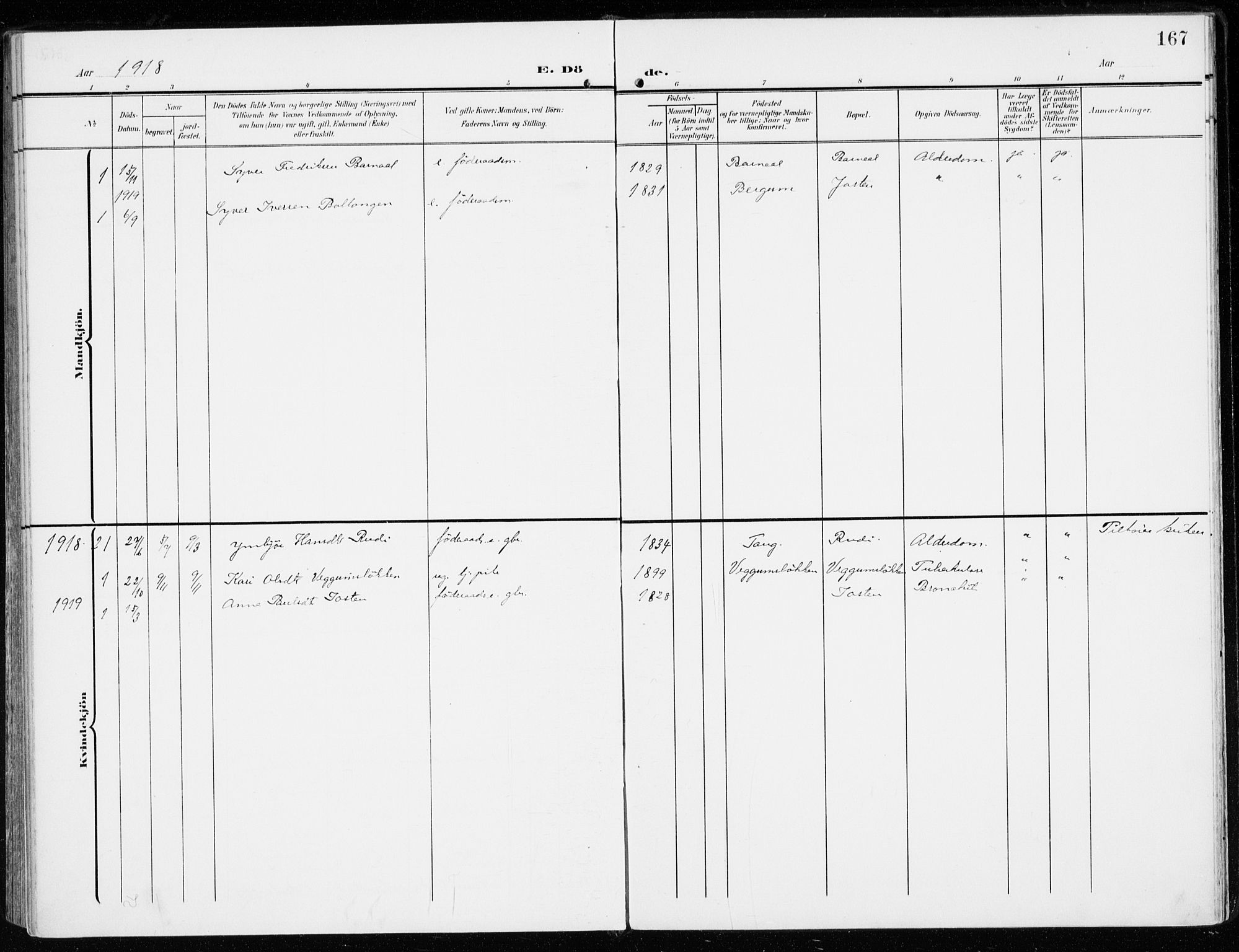 Sel prestekontor, AV/SAH-PREST-074/H/Ha/Haa/L0002: Parish register (official) no. 2, 1905-1919, p. 167