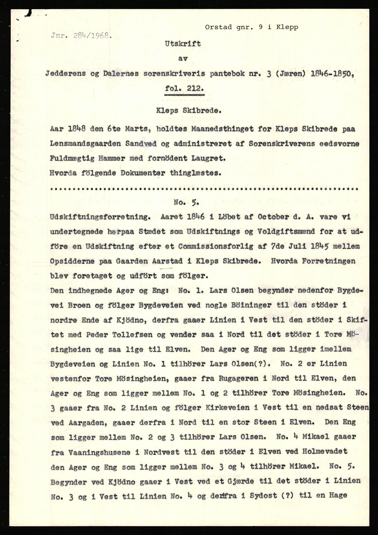 Statsarkivet i Stavanger, SAST/A-101971/03/Y/Yj/L0065: Avskrifter sortert etter gårdsnavn: Odland i Varhaug - Osnes, 1750-1930, p. 706