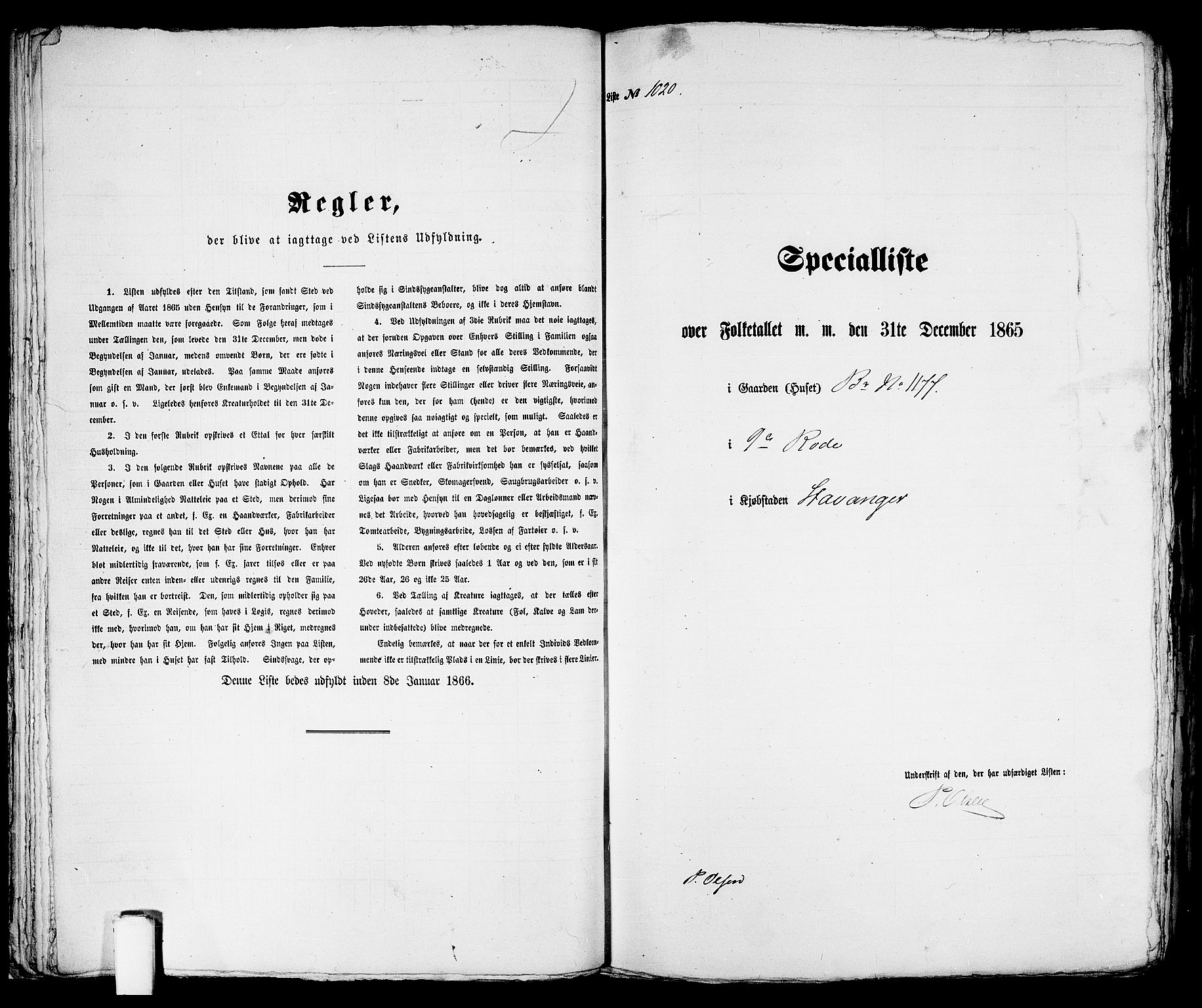 RA, 1865 census for Stavanger, 1865, p. 2062