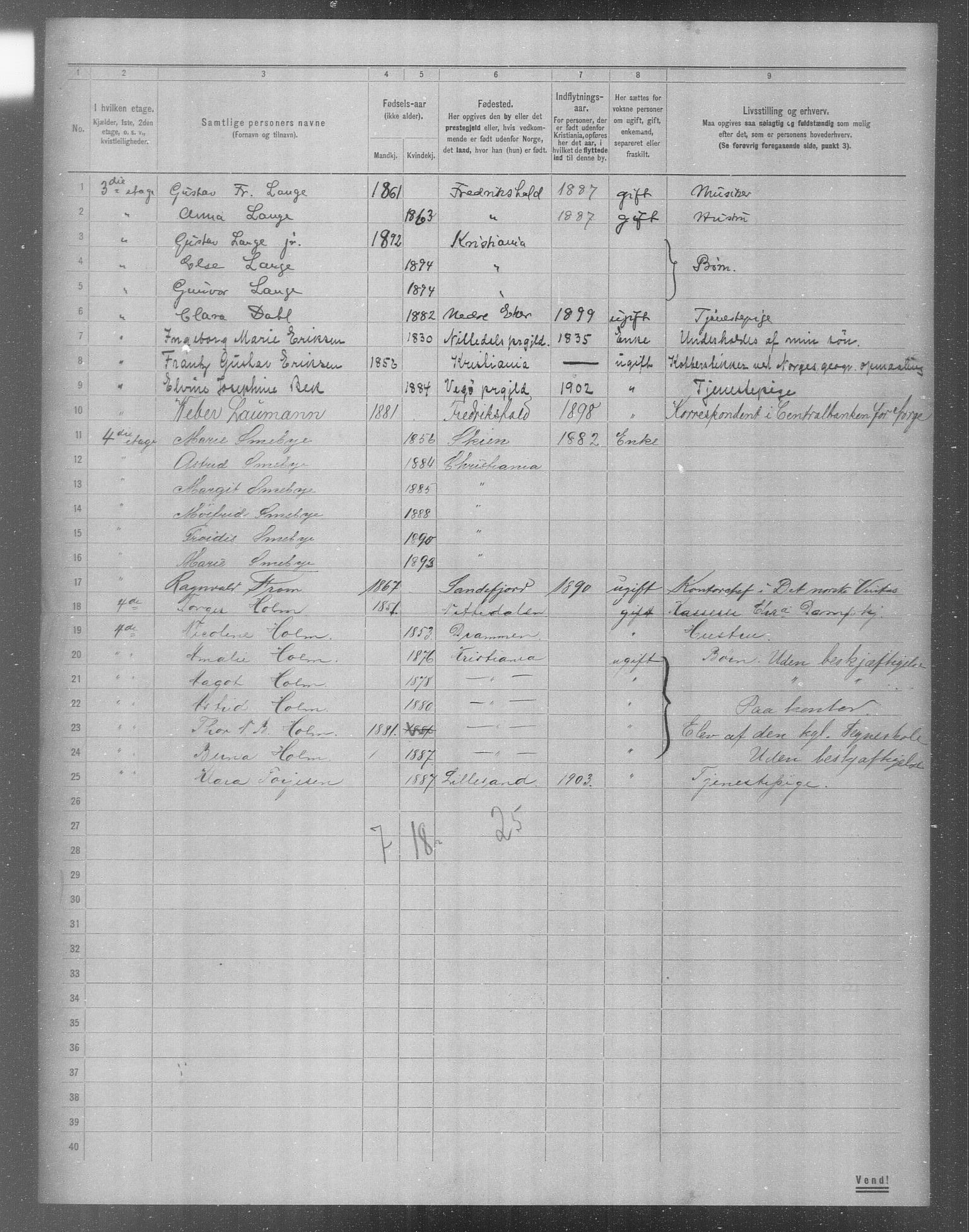 OBA, Municipal Census 1904 for Kristiania, 1904, p. 11078