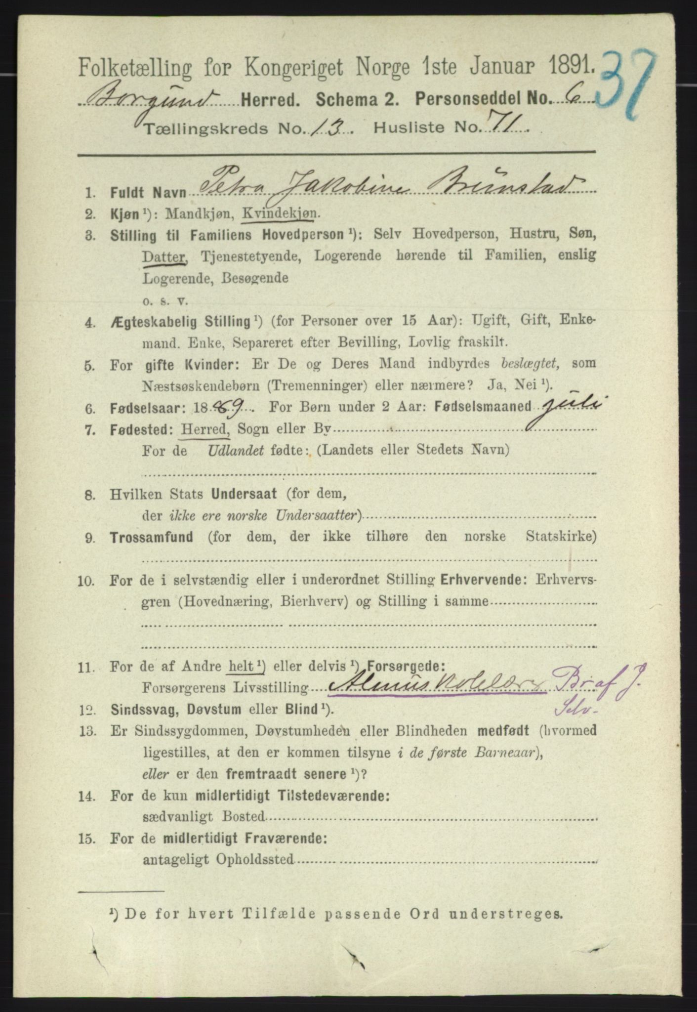 RA, 1891 census for 1531 Borgund, 1891, p. 4017