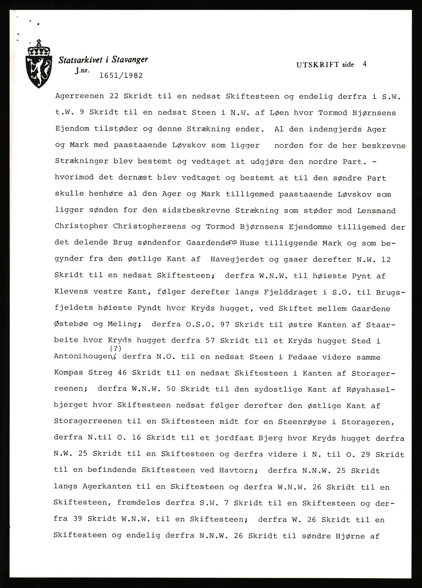 Statsarkivet i Stavanger, AV/SAST-A-101971/03/Y/Yj/L0098: Avskrifter sortert etter gårdsnavn: Øigrei - Østeinstad, 1750-1930, p. 494