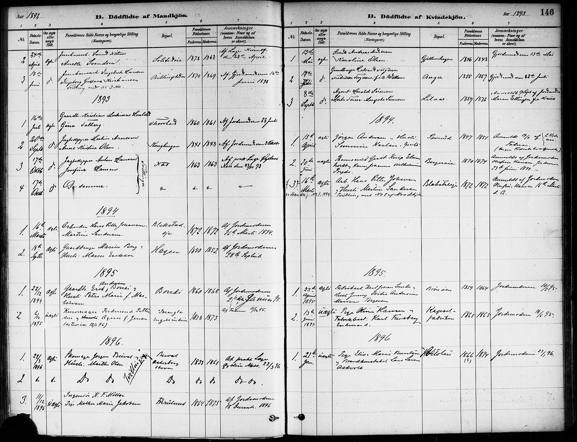 Asker prestekontor Kirkebøker, SAO/A-10256a/F/Fa/L0013: Parish register (official) no. I 13, 1879-1896, p. 146