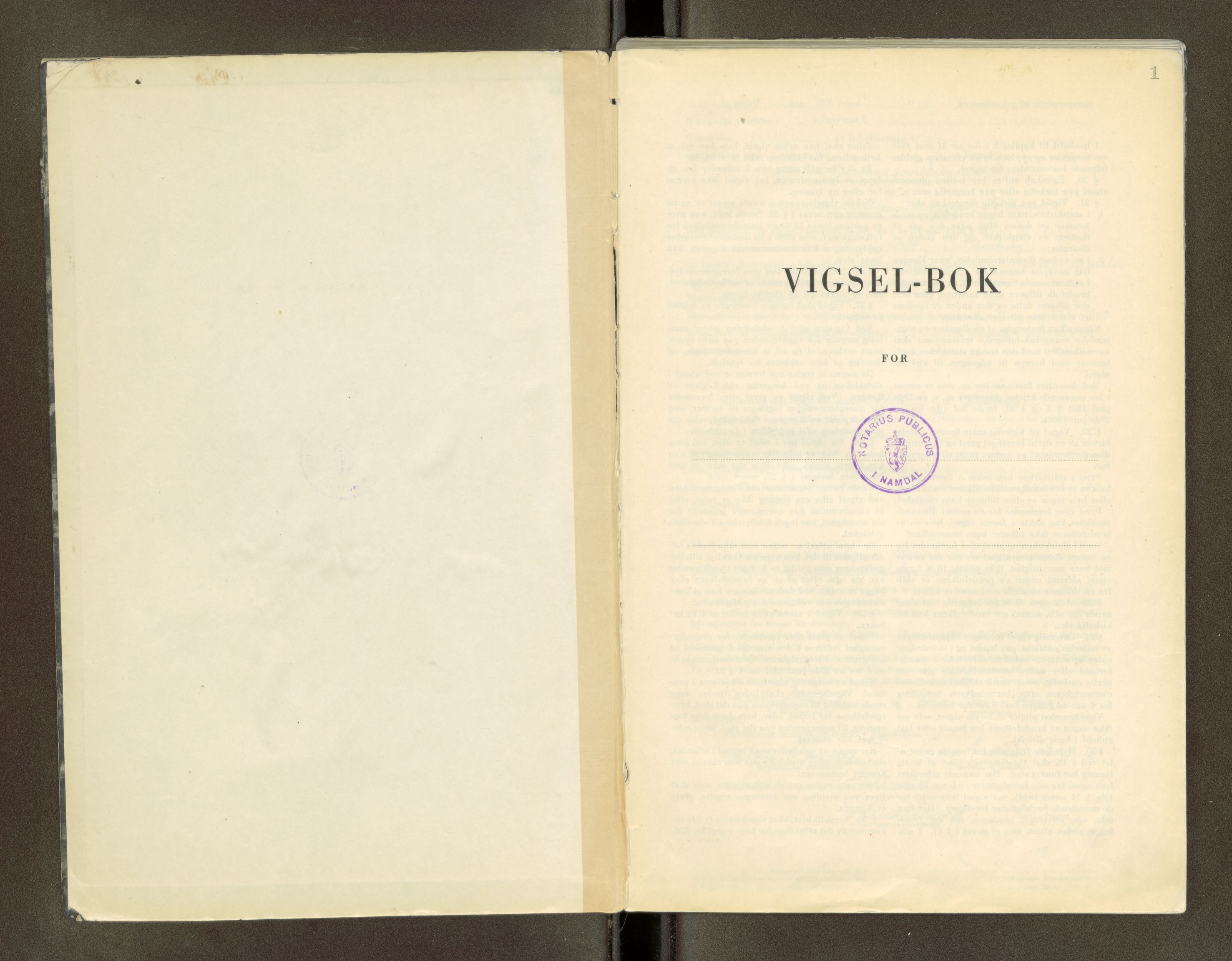 Namdal sorenskriveri, SAT/A-4133/1/6/6D/L0002: Vigselbøker, 1940-1969, p. 1