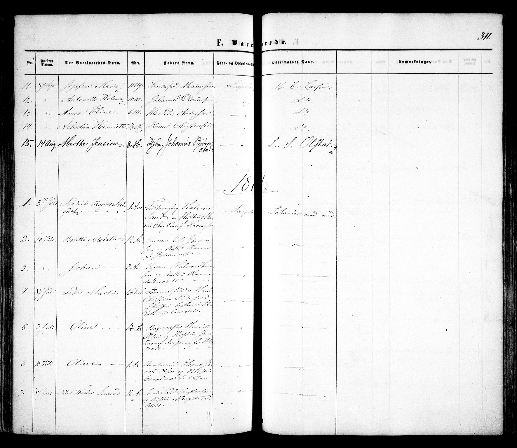 Sarpsborg prestekontor Kirkebøker, SAO/A-2006/F/Fa/L0001: Parish register (official) no. 1, 1859-1868, p. 311