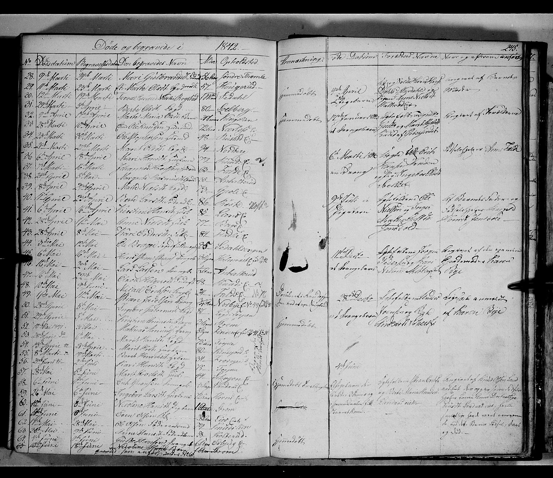 Land prestekontor, AV/SAH-PREST-120/H/Ha/Hab/L0002: Parish register (copy) no. 2, 1833-1849, p. 245