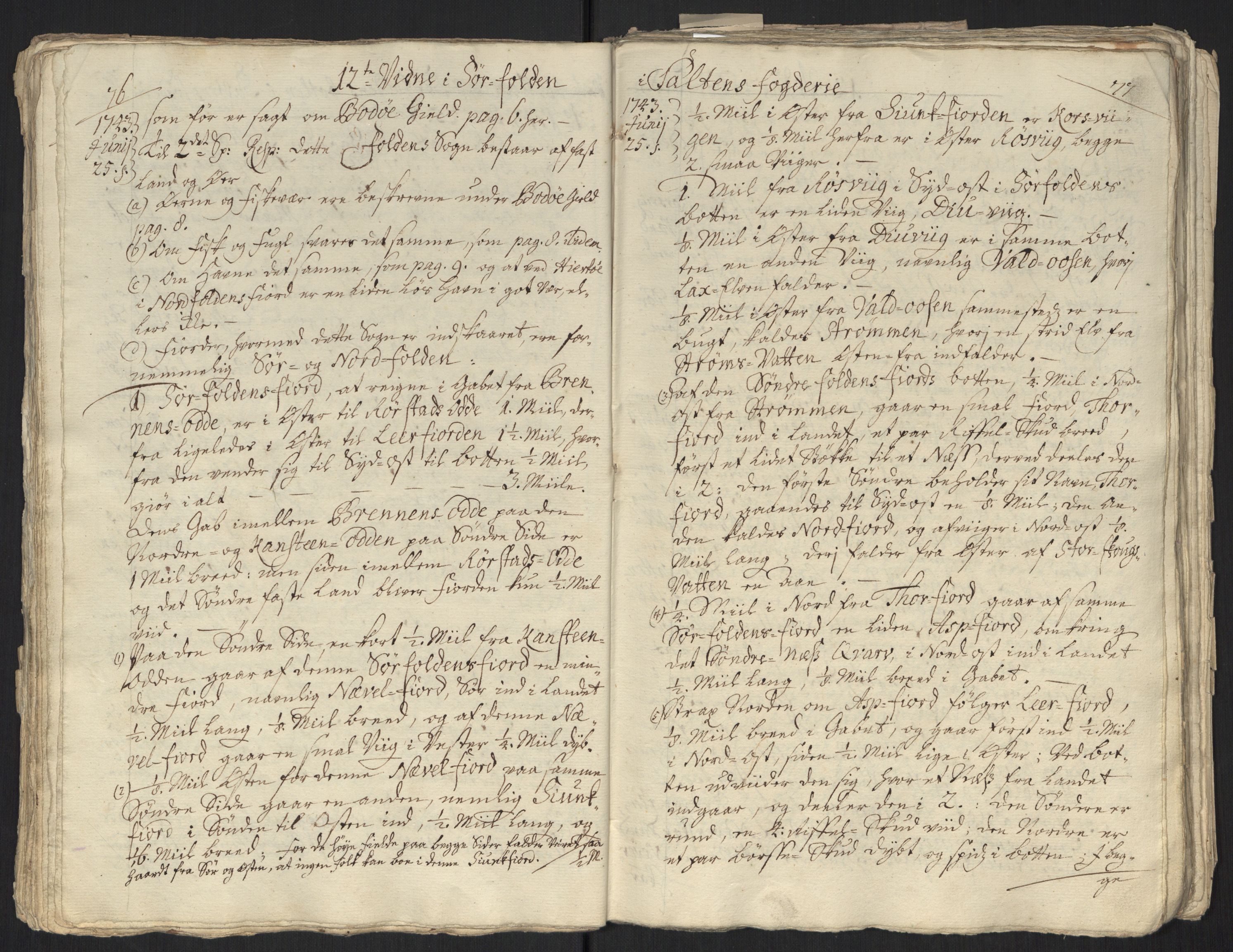 Danske Kanselli, Grensearkivet, AV/RA-EA-4062/F/L0011a/0001: Volum XXIII-XXVIa / Vol. XXIII: Major Schnitlers grenseeksaminasjonsprotokoll, 3. bind, 1743, p. 76-77