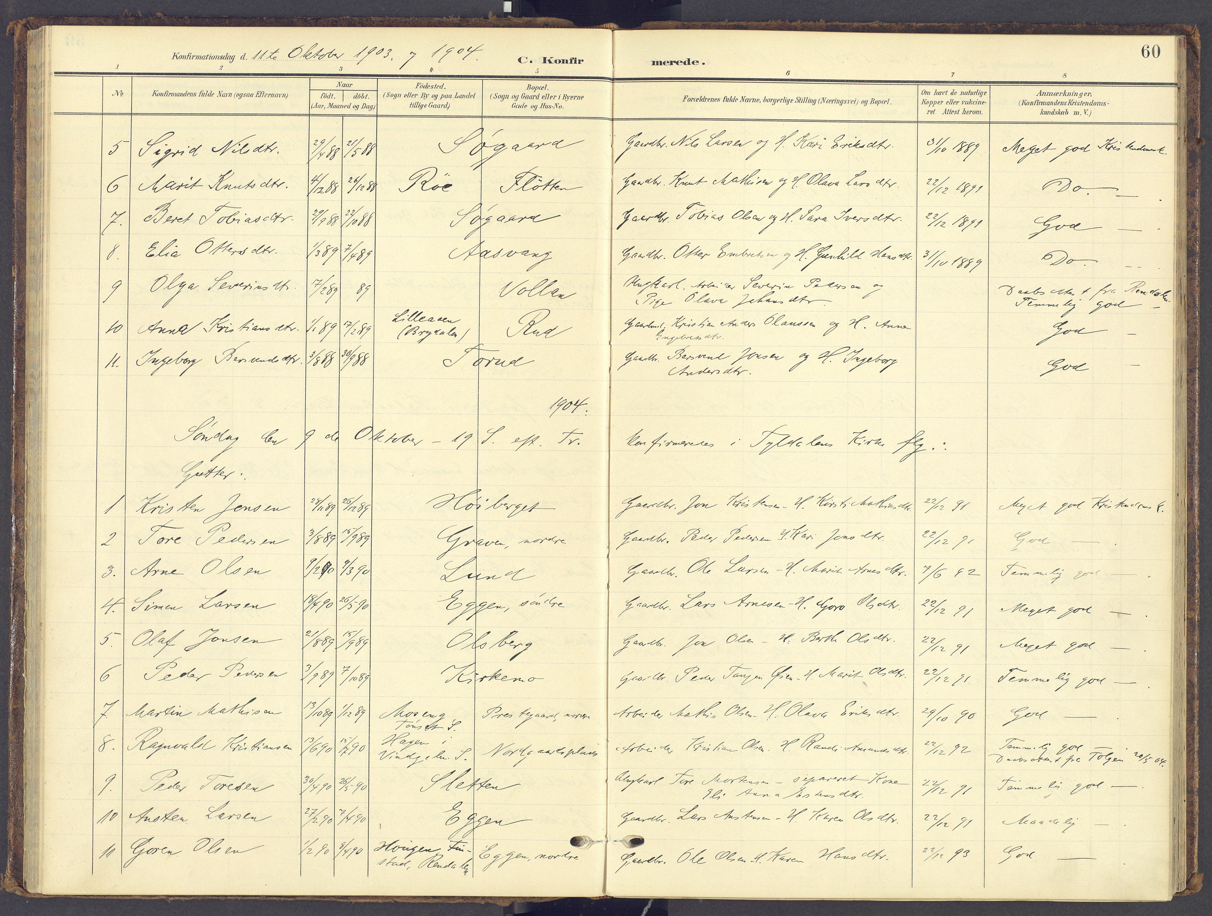 Tynset prestekontor, SAH/PREST-058/H/Ha/Haa/L0028: Parish register (official) no. 28, 1902-1929, p. 60
