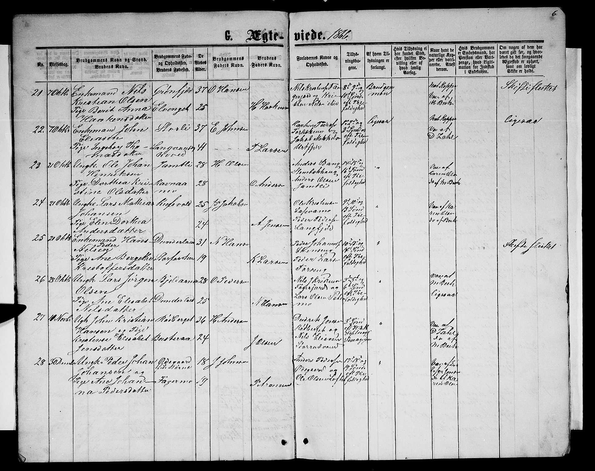 Ministerialprotokoller, klokkerbøker og fødselsregistre - Nordland, AV/SAT-A-1459/827/L0417: Parish register (copy) no. 827C06, 1864-1886, p. 6