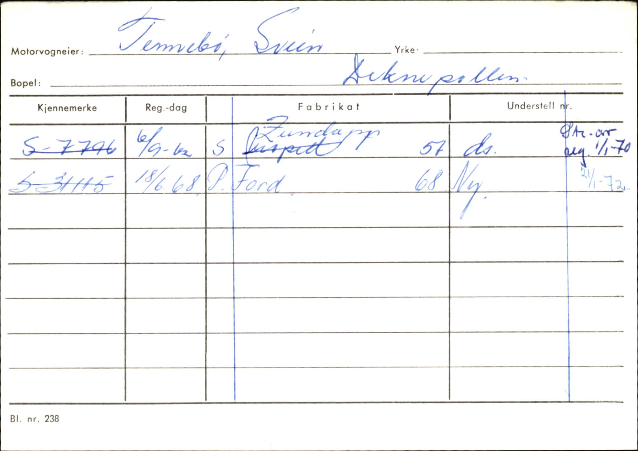 Statens vegvesen, Sogn og Fjordane vegkontor, AV/SAB-A-5301/4/F/L0145: Registerkort Vågsøy S-Å. Årdal I-P, 1945-1975, p. 479