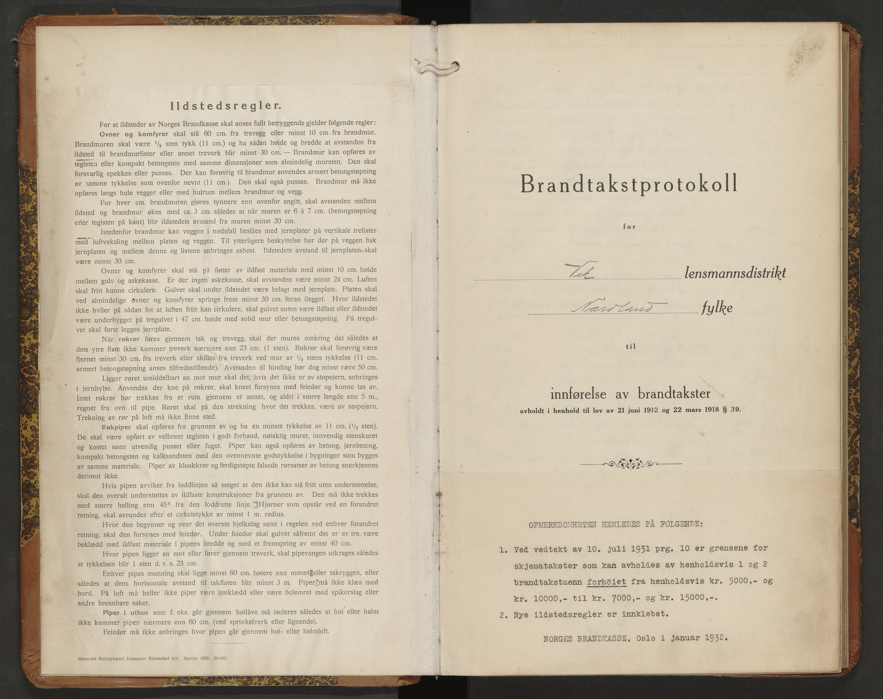 Norges Brannkasse Sømna/Vik, AV/SAT-A-5560/Fb/L0005: Branntakstprotokoll, 1932-1934