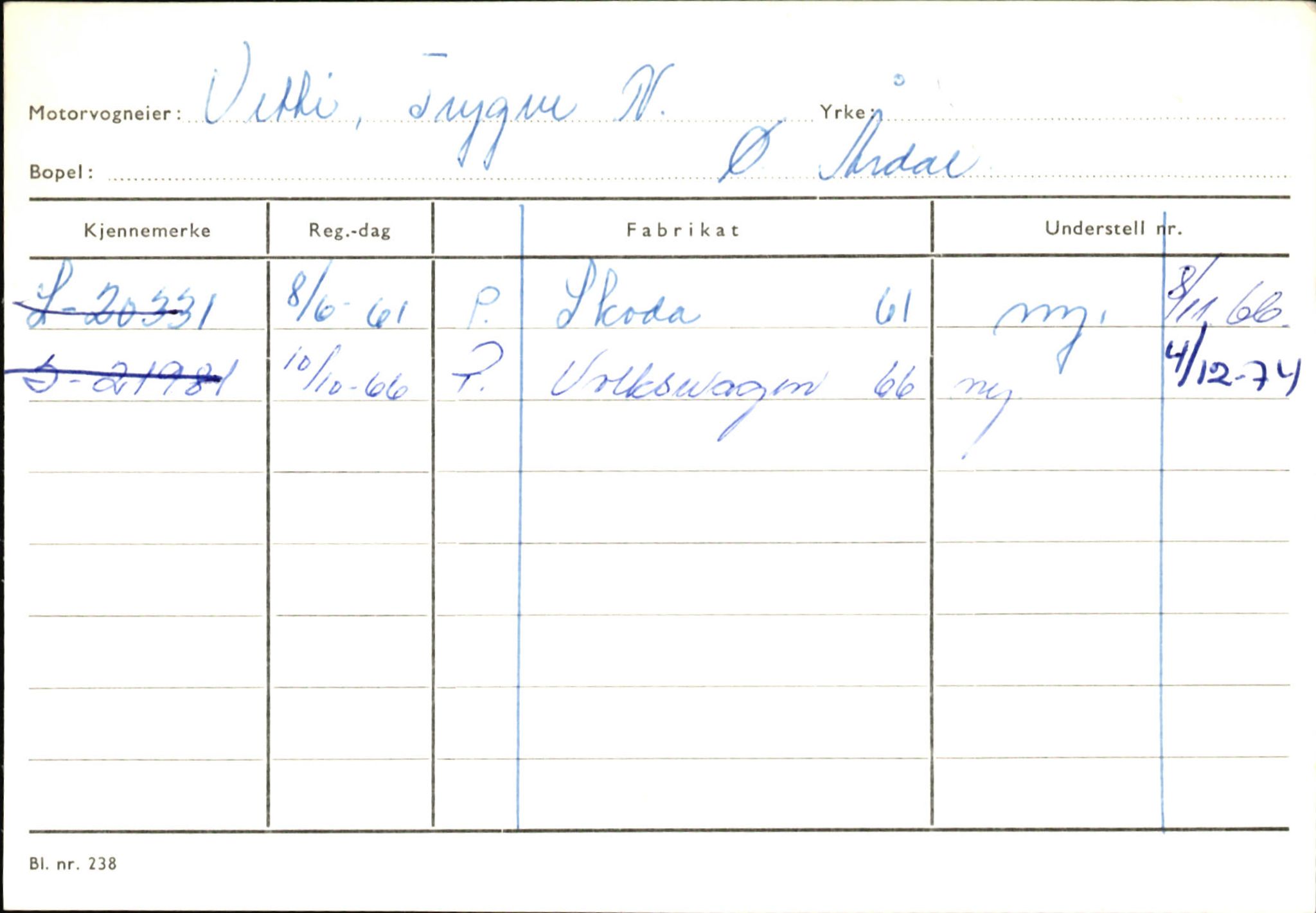 Statens vegvesen, Sogn og Fjordane vegkontor, SAB/A-5301/4/F/L0146: Registerkort Årdal R-Å samt diverse kort, 1945-1975, p. 1184
