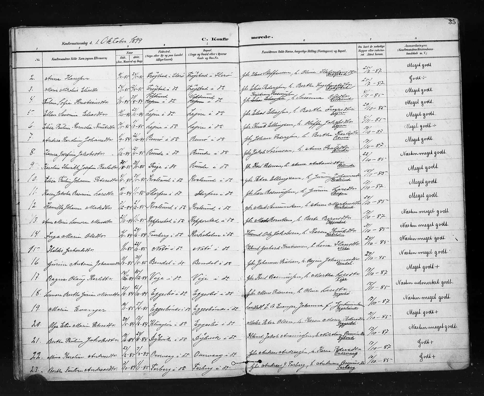 Ministerialprotokoller, klokkerbøker og fødselsregistre - Møre og Romsdal, SAT/A-1454/507/L0074: Parish register (official) no. 507A09, 1894-1900, p. 35