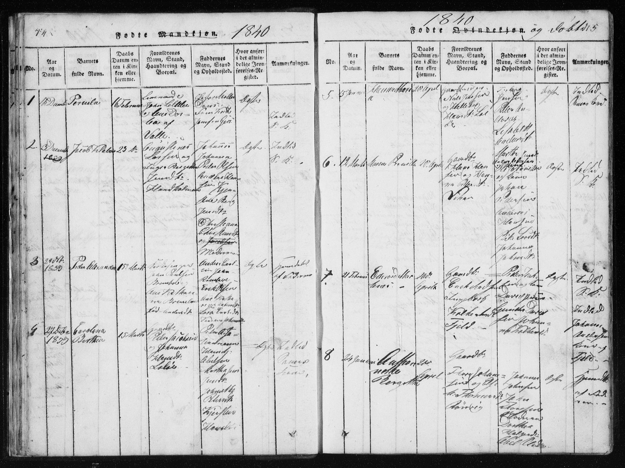 Ministerialprotokoller, klokkerbøker og fødselsregistre - Nordland, AV/SAT-A-1459/801/L0027: Parish register (copy) no. 801C02, 1835-1845, p. 74-75