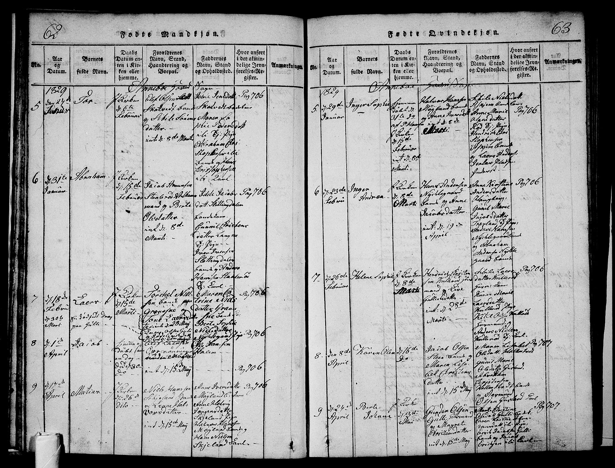 Andebu kirkebøker, AV/SAKO-A-336/G/Ga/L0002: Parish register (copy) no. I 2 /1, 1823-1832, p. 62-63