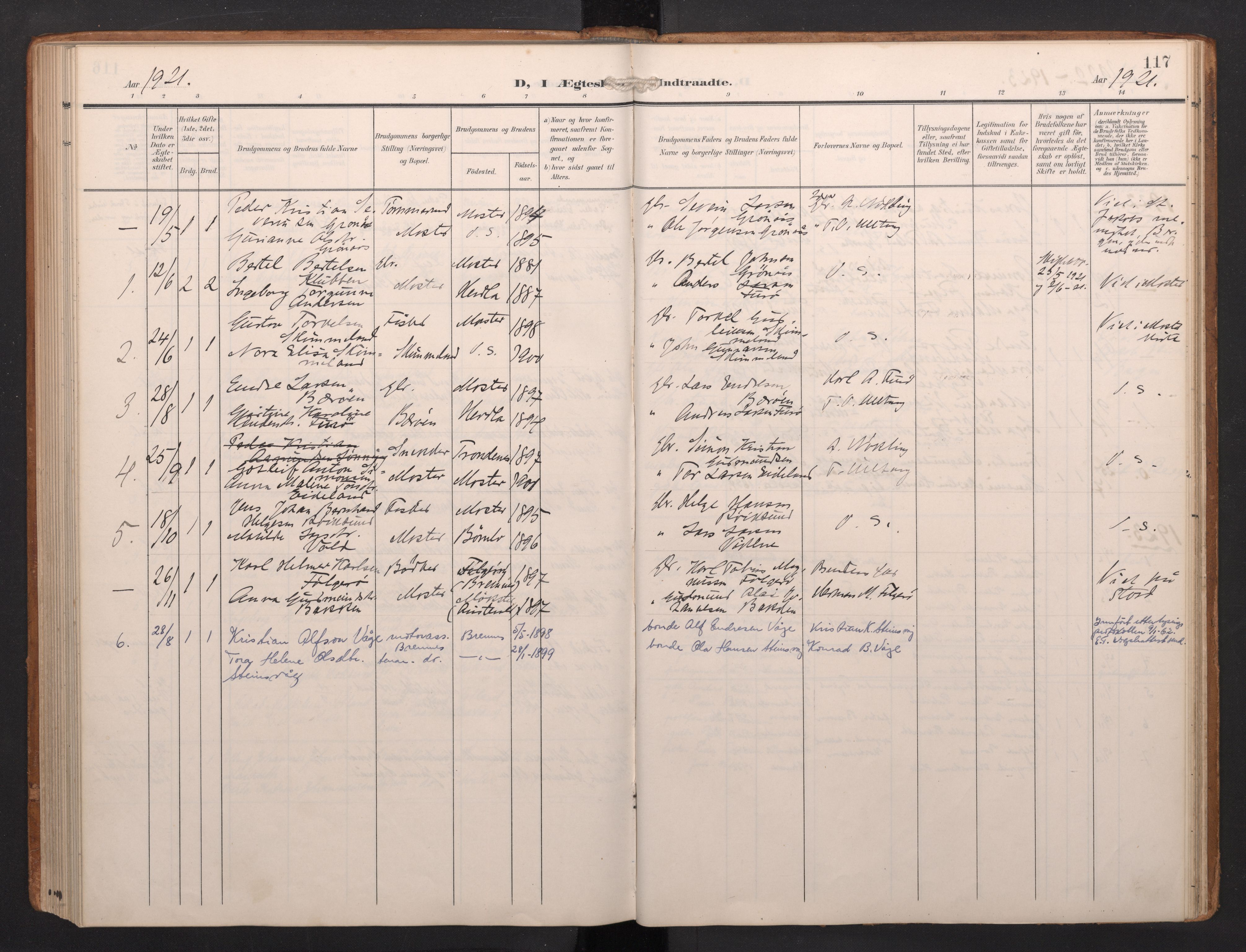 Finnås sokneprestembete, AV/SAB-A-99925/H/Ha/Haa/Haab/L0003: Parish register (official) no. B 3, 1907-1923, p. 117