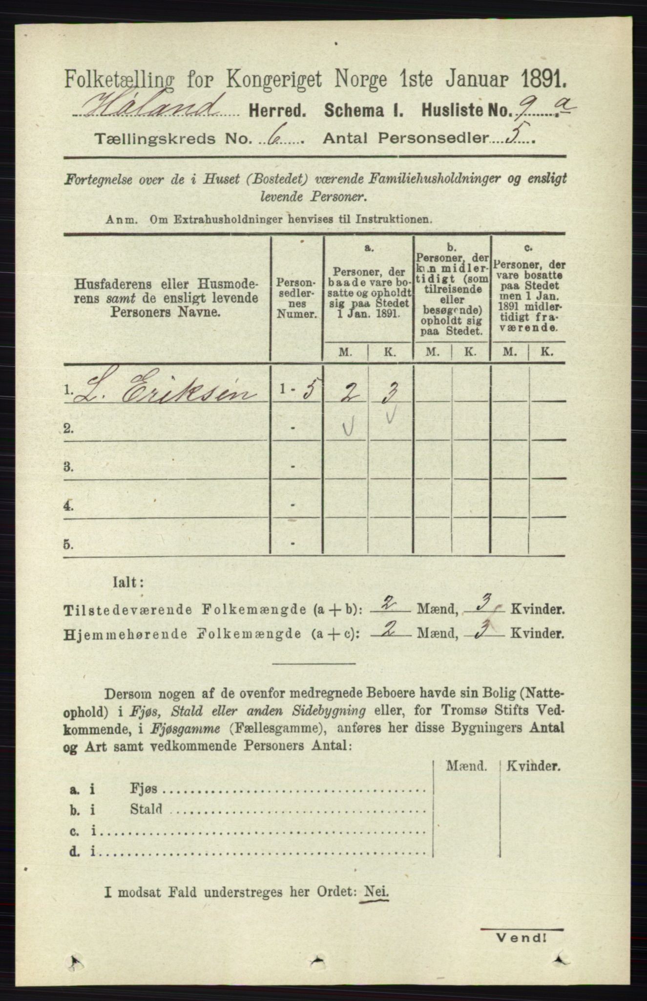 RA, 1891 census for 0221 Høland, 1891, p. 4268