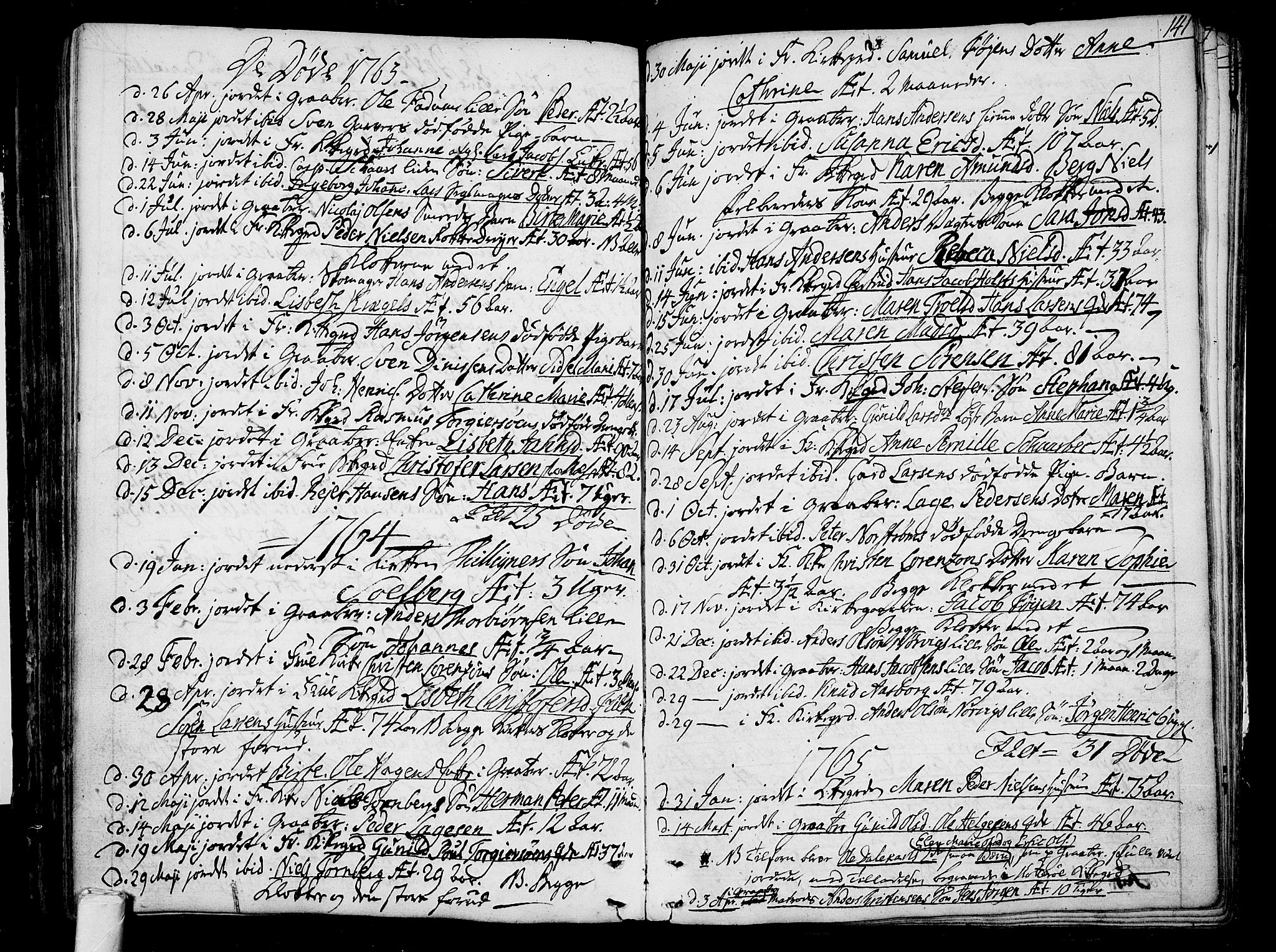 Tønsberg kirkebøker, AV/SAKO-A-330/F/Fa/L0002: Parish register (official) no. I 2, 1760-1796, p. 141