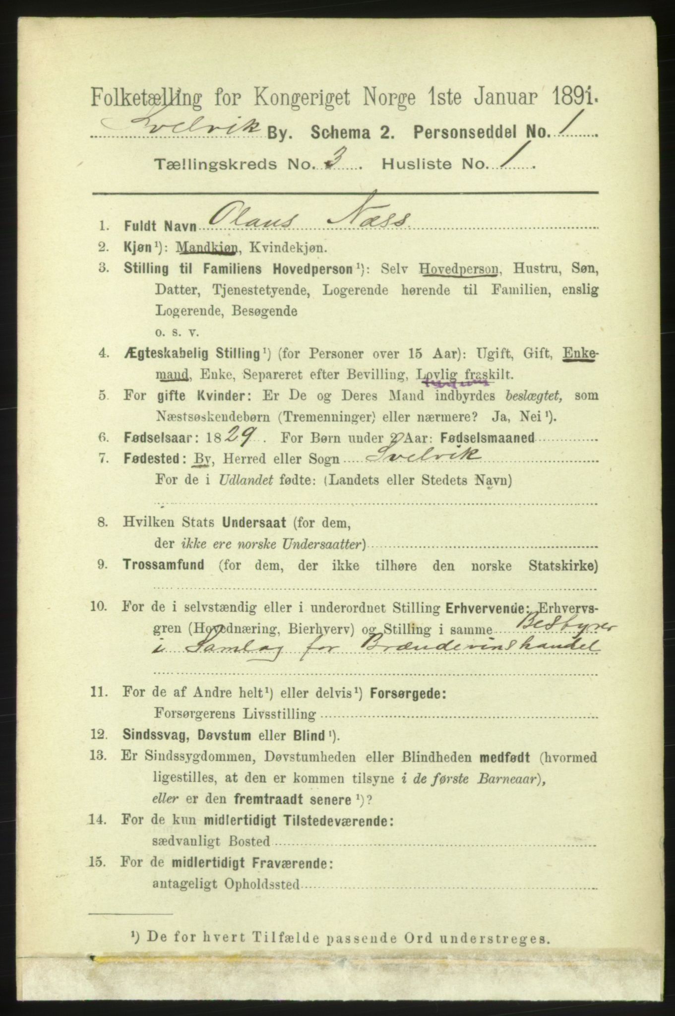 RA, 1891 census for 0701 Svelvik, 1891, p. 1210