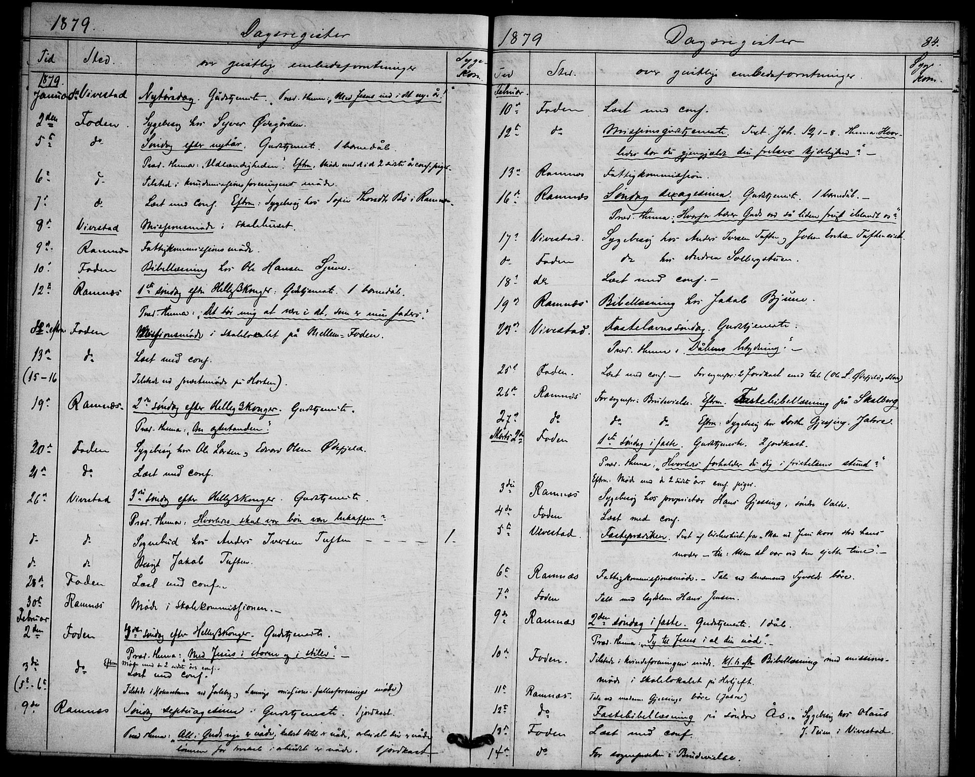 Ramnes kirkebøker, AV/SAKO-A-314/F/Fd/L0002: Curate's parish register no. IV 2, 1872-1886, p. 84