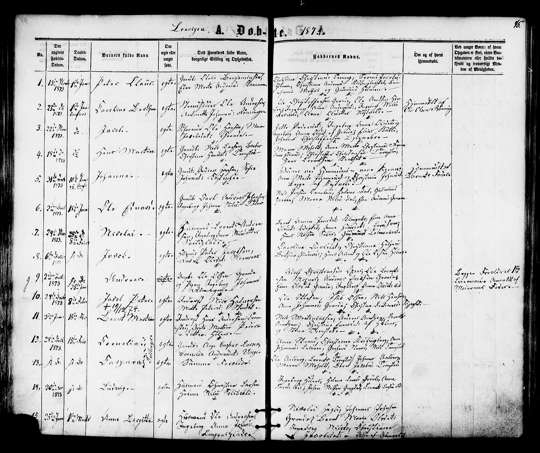 Ministerialprotokoller, klokkerbøker og fødselsregistre - Nord-Trøndelag, SAT/A-1458/701/L0009: Parish register (official) no. 701A09 /1, 1864-1882, p. 45