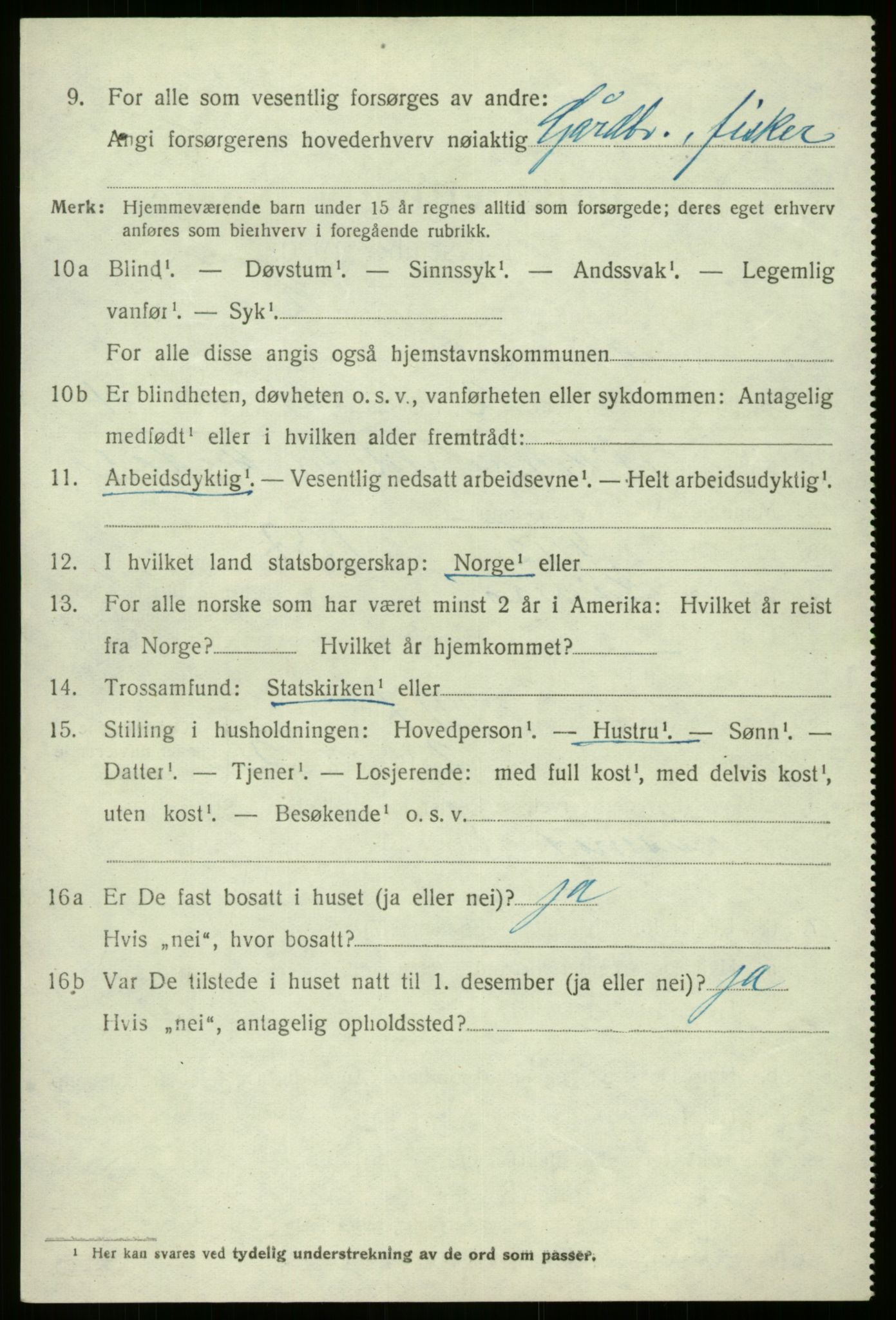 SAB, 1920 census for Kinn, 1920, p. 3430