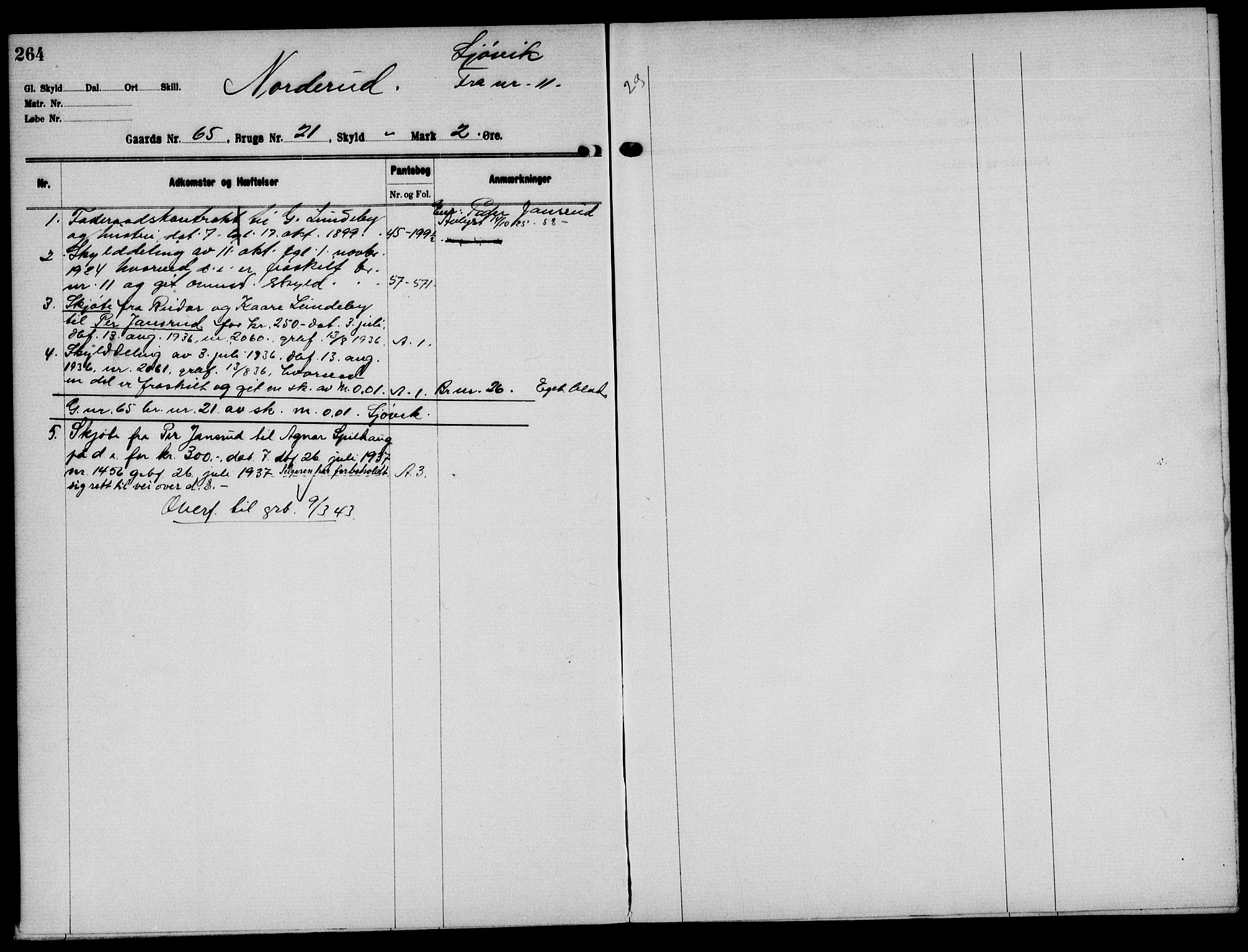 Solør tingrett, AV/SAH-TING-008/H/Ha/Hak/L0005: Mortgage register no. V, 1900-1935, p. 264