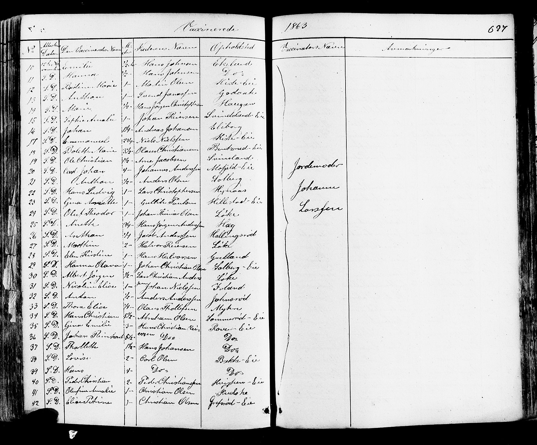 Botne kirkebøker, AV/SAKO-A-340/F/Fa/L0006: Parish register (official) no. I 6, 1836-1877, p. 627