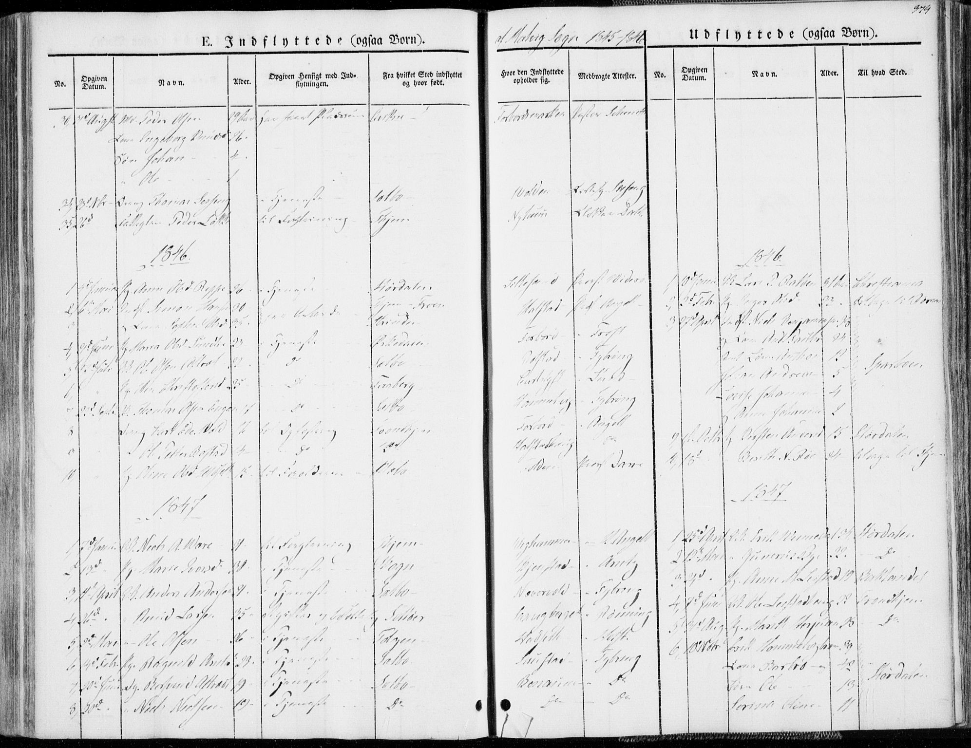 Ministerialprotokoller, klokkerbøker og fødselsregistre - Sør-Trøndelag, AV/SAT-A-1456/606/L0290: Parish register (official) no. 606A05, 1841-1847, p. 374