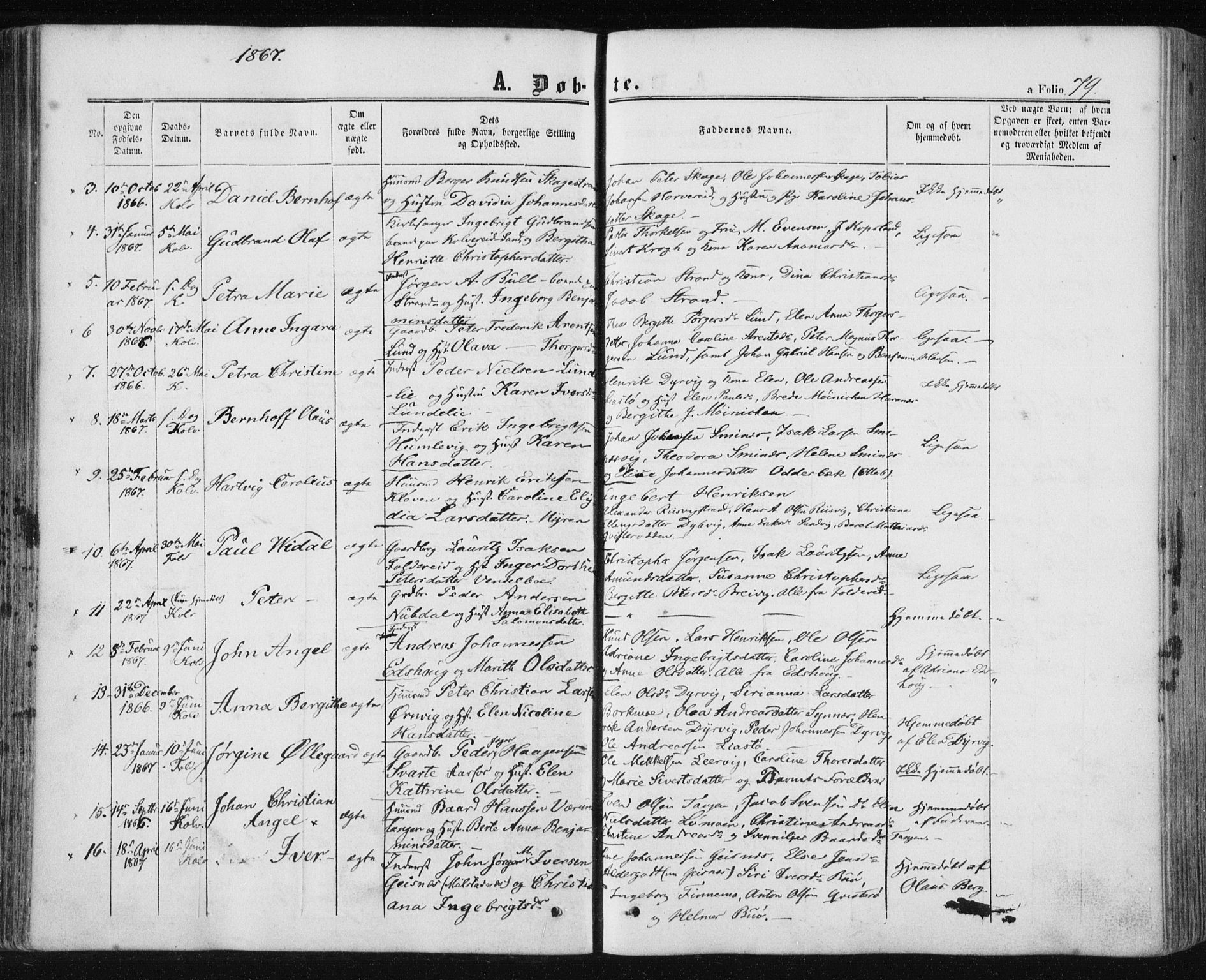 Ministerialprotokoller, klokkerbøker og fødselsregistre - Nord-Trøndelag, SAT/A-1458/780/L0641: Parish register (official) no. 780A06, 1857-1874, p. 79