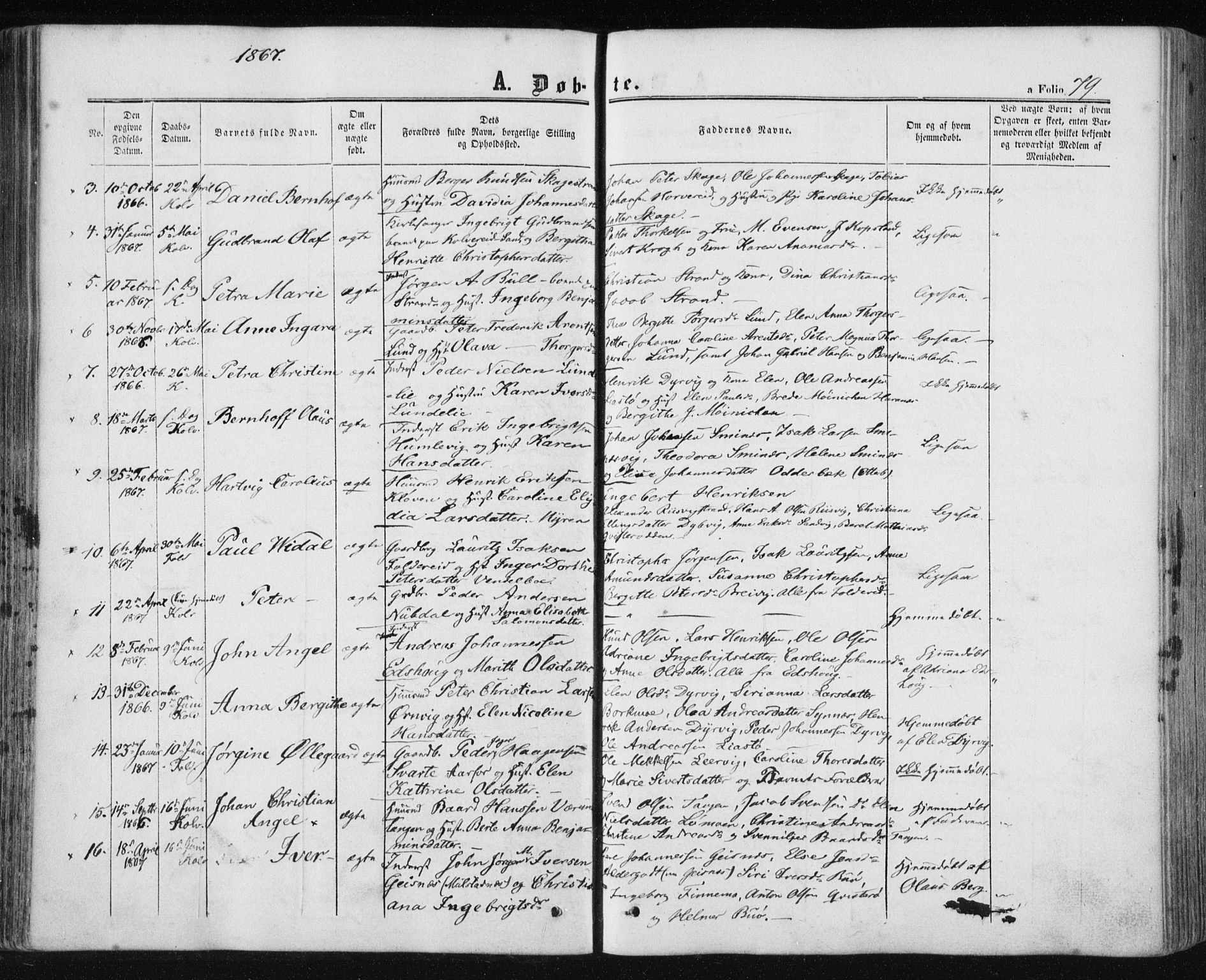 Ministerialprotokoller, klokkerbøker og fødselsregistre - Nord-Trøndelag, AV/SAT-A-1458/780/L0641: Parish register (official) no. 780A06, 1857-1874, p. 79