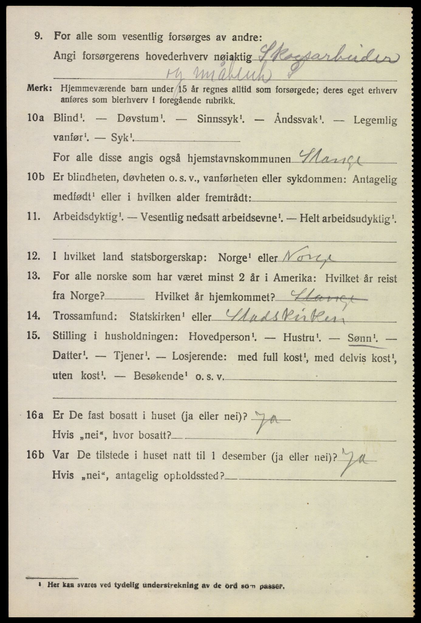 SAH, 1920 census for Stange, 1920, p. 19738