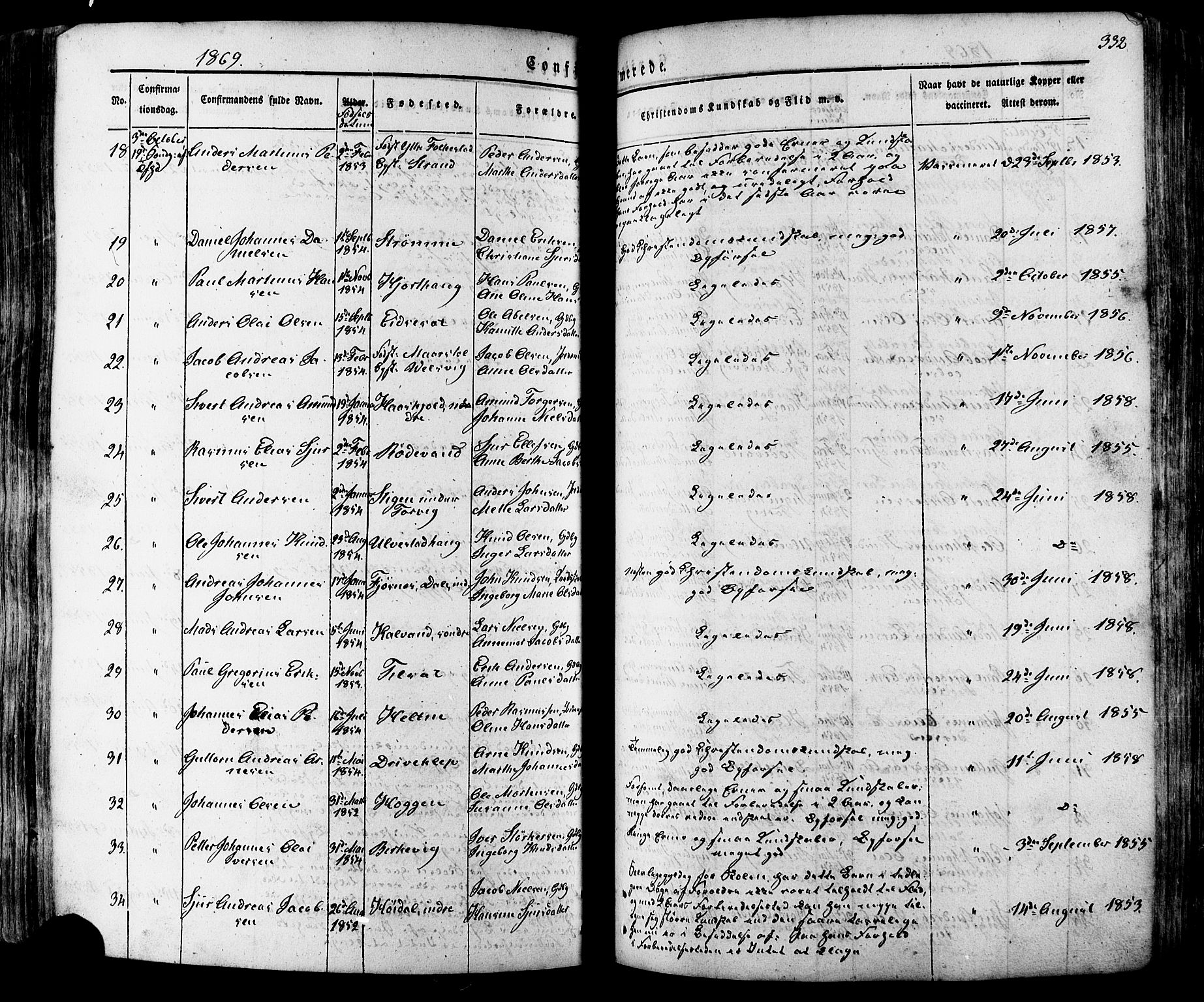 Ministerialprotokoller, klokkerbøker og fødselsregistre - Møre og Romsdal, AV/SAT-A-1454/511/L0140: Parish register (official) no. 511A07, 1851-1878, p. 332