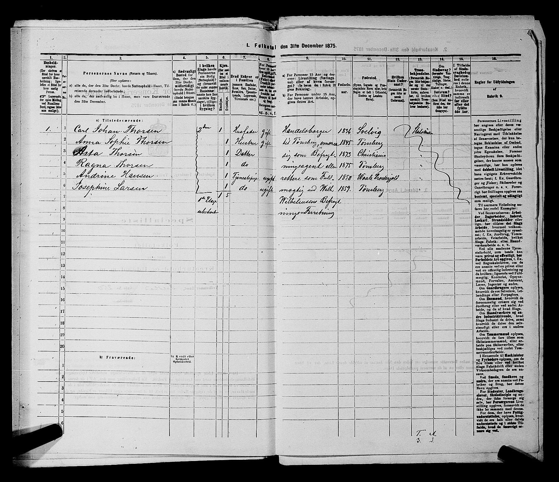 SAKO, 1875 census for 0705P Tønsberg, 1875, p. 409