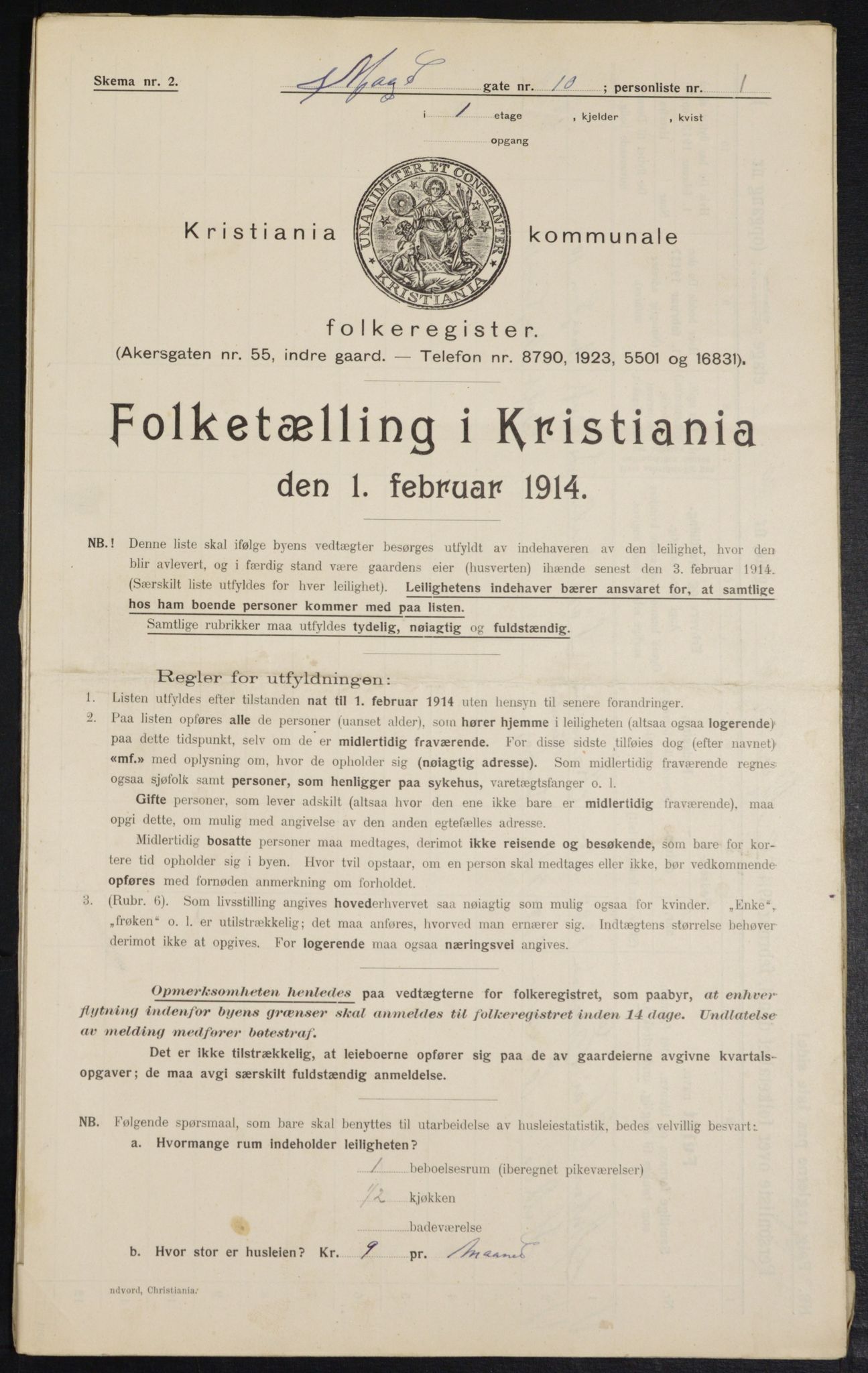 OBA, Municipal Census 1914 for Kristiania, 1914, p. 65346